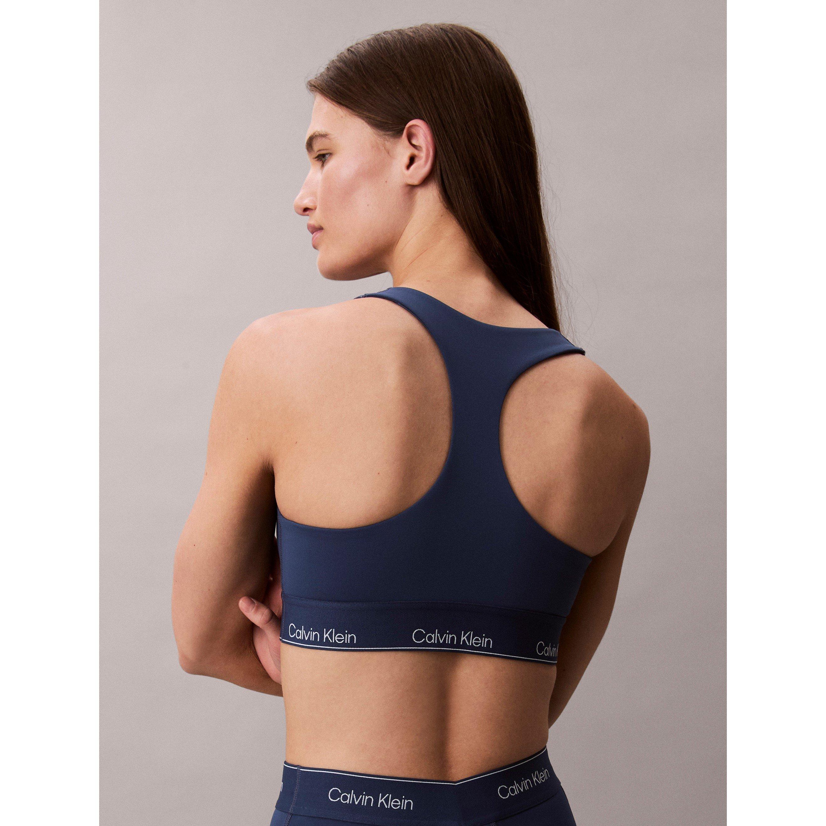 Dark Denim - Calvin Klein - Women's Medium Impact Sports Bra - 5