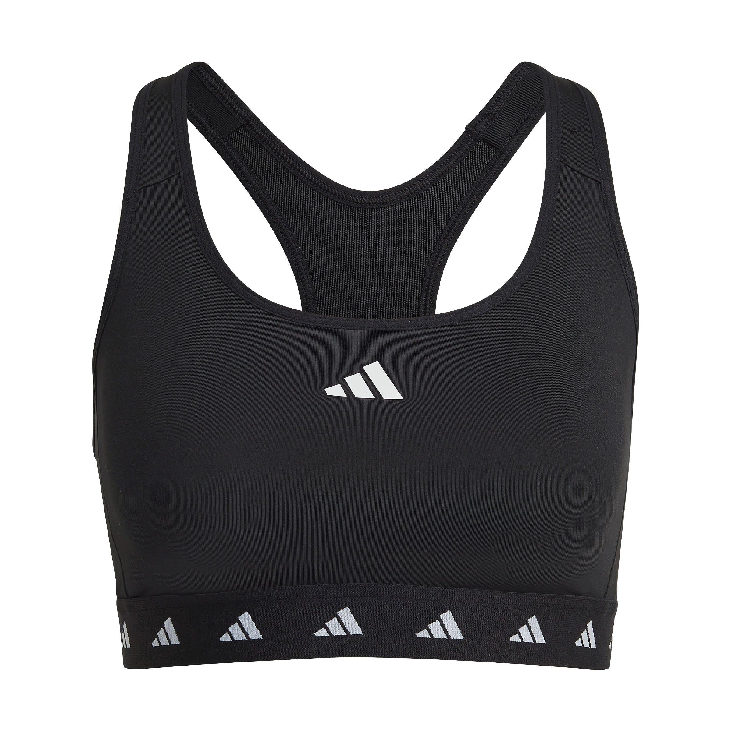 Schwarz - adidas - Power Medium Impact Sports Bra - 1
