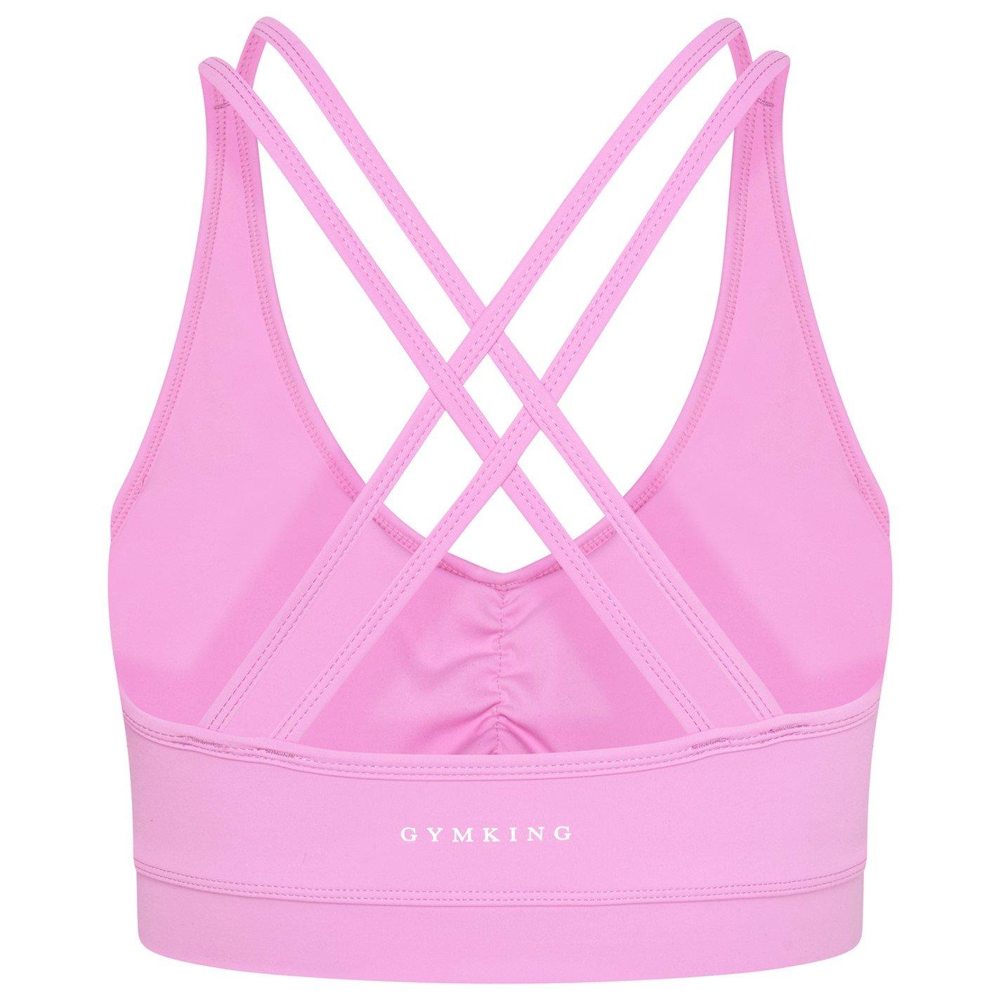 Pink - Gym King - Womens Scrunch Bubblegum Pink Low Impact Sports Bra - 4