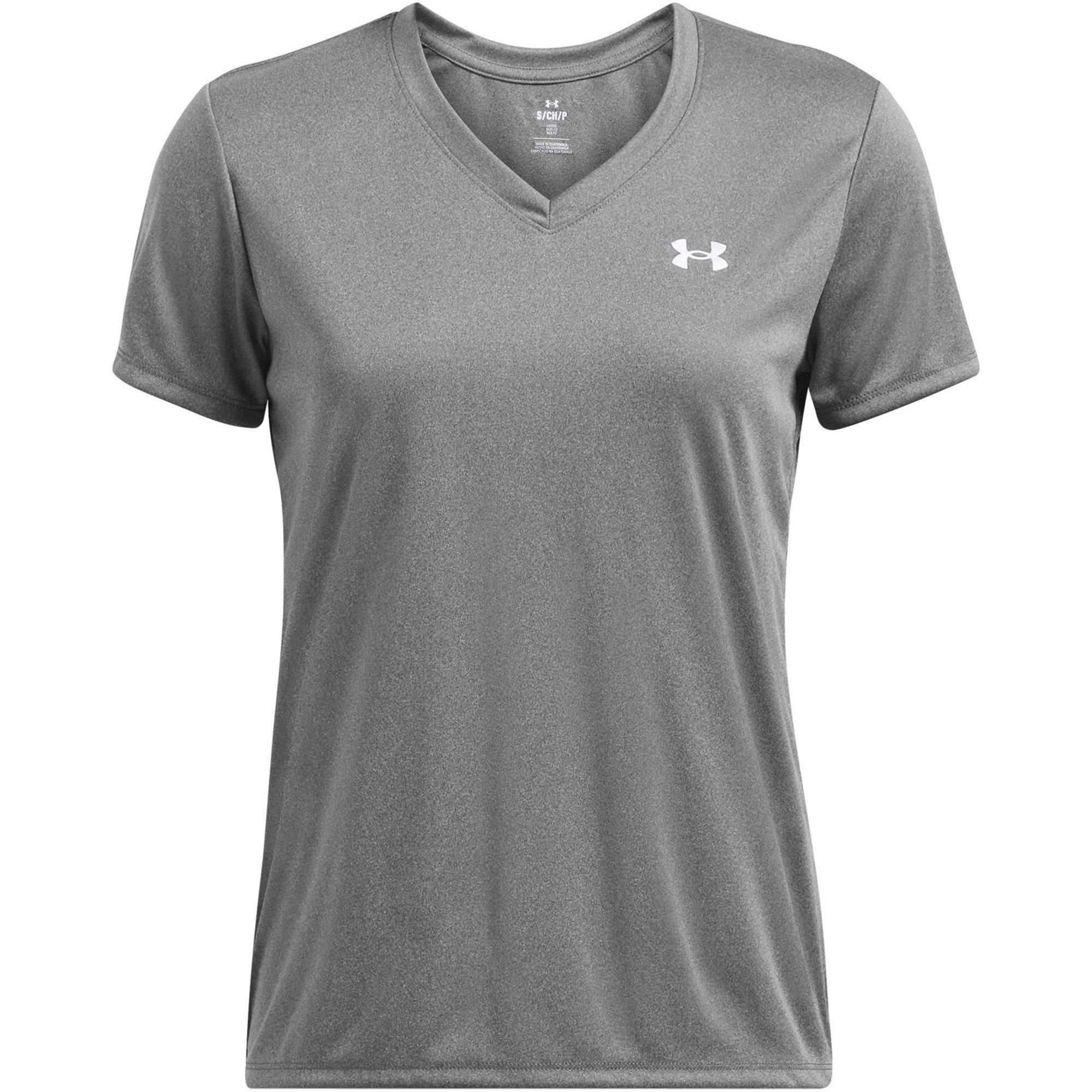 Castlerock/Silv - Under Armour - Velocity V-Neck Short Sleeve Tee Womens - 1