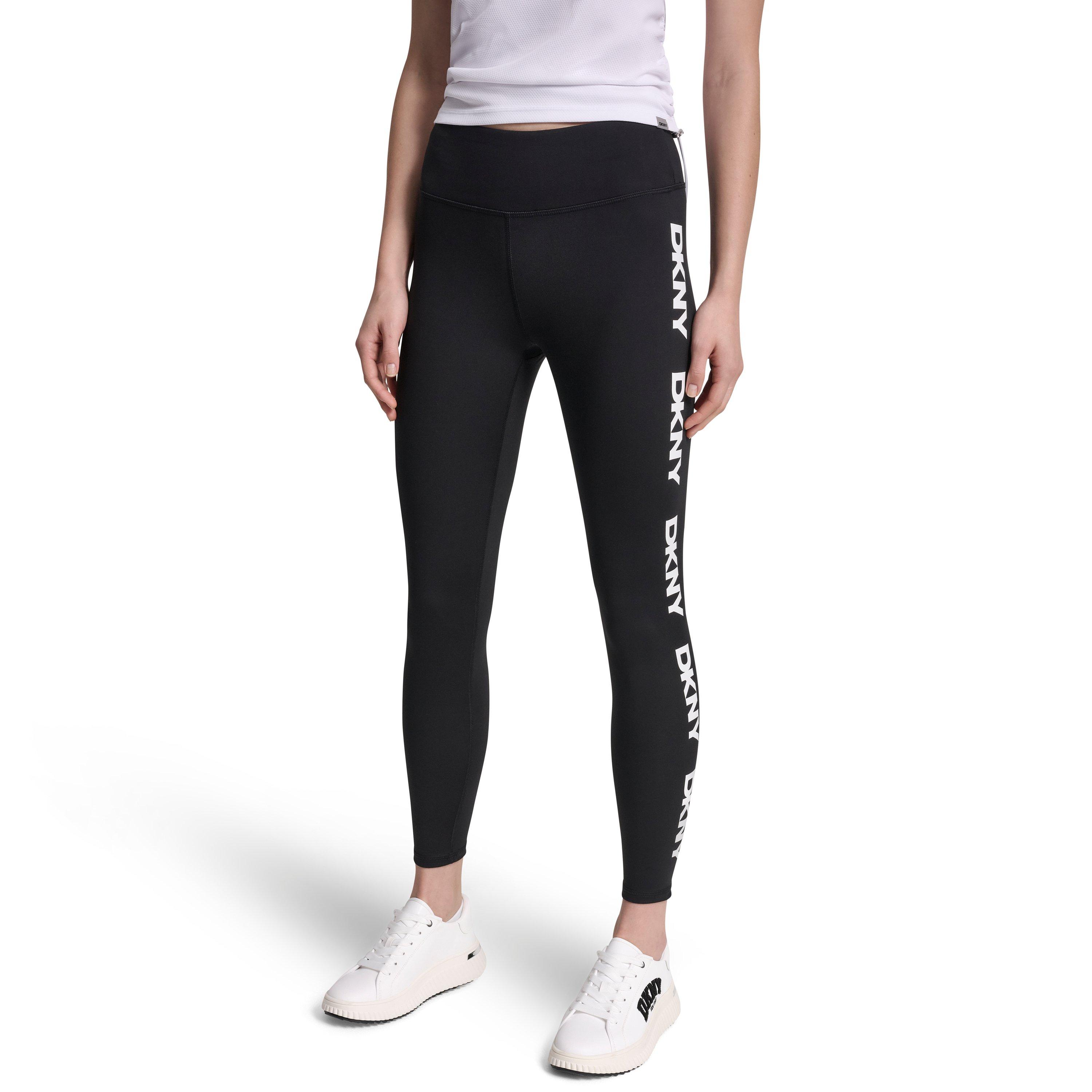 Dkny Women's Yoga Pants - Black/White - 14 (L)