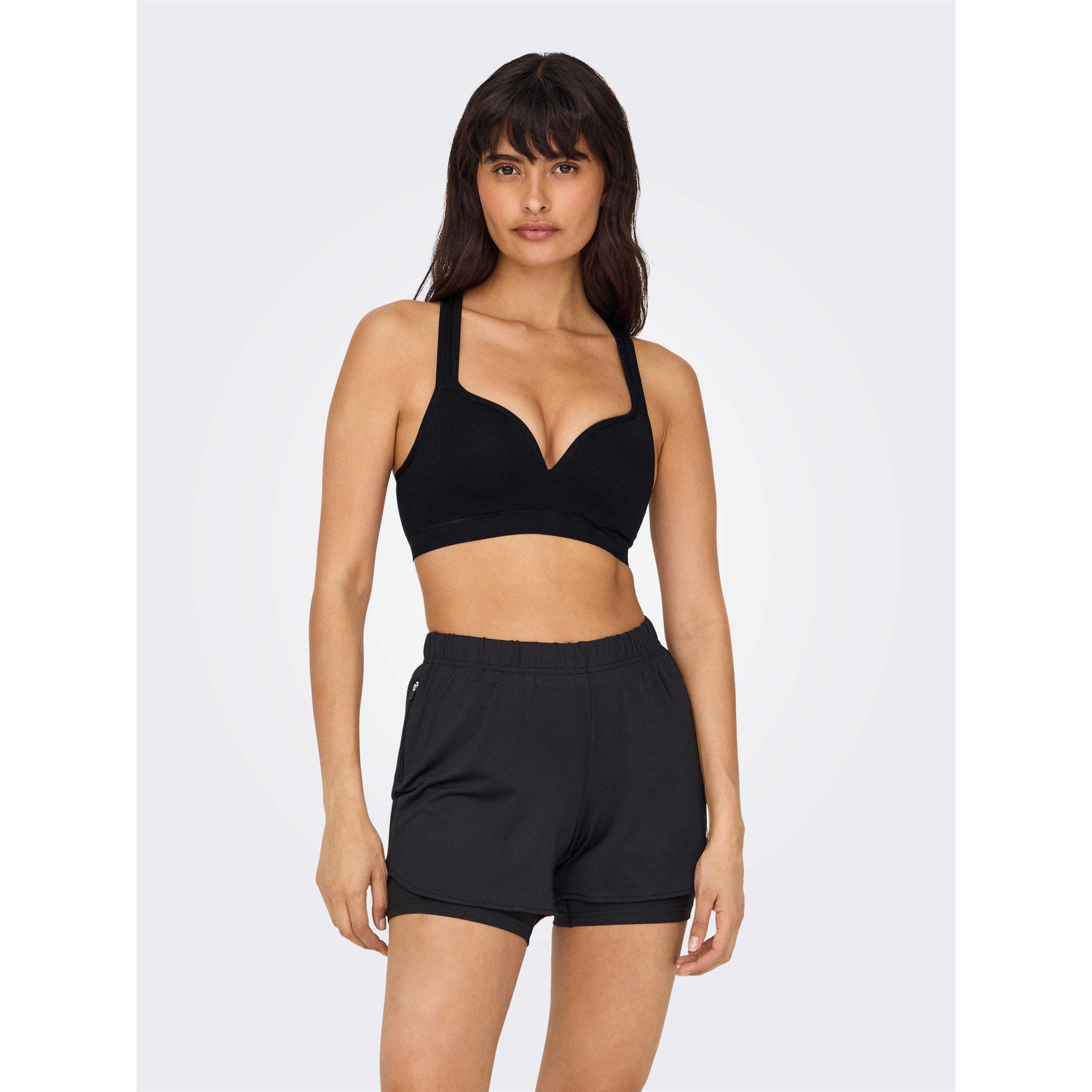 Black Solid - Only Play - Martine Medium Impact Sports Bra - 3