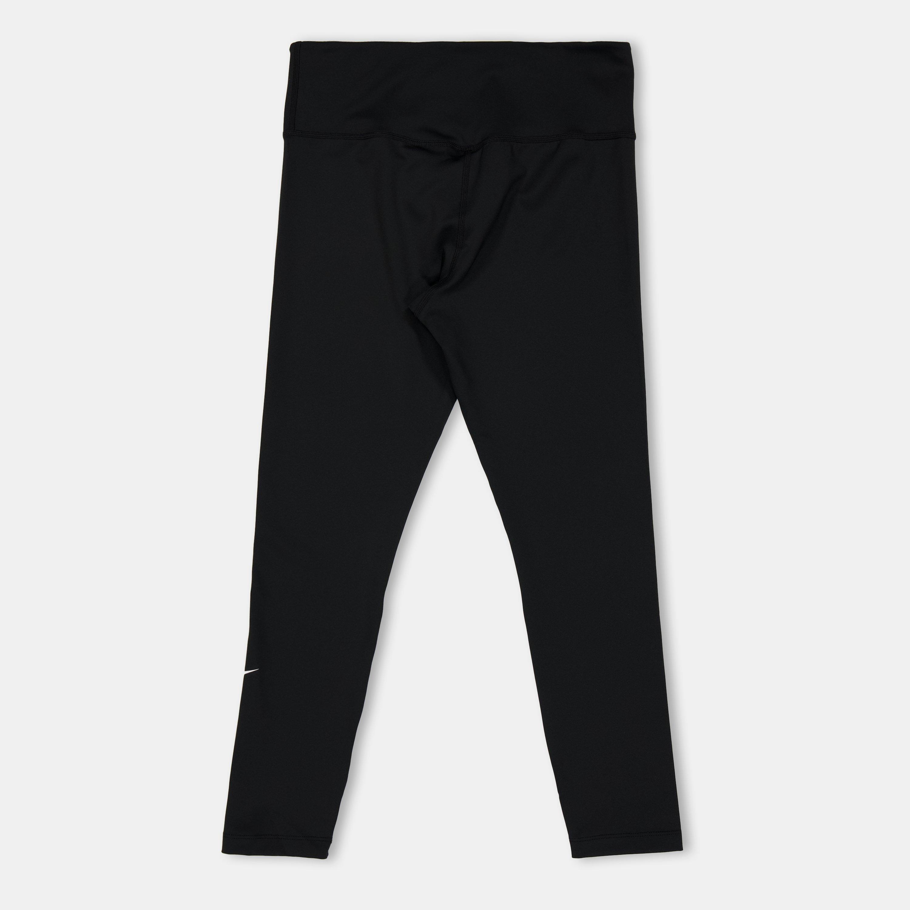 Preto/Branco - Nike - Dri-Fit One Big Kids' (Girls') Leggings (Extended Size) Gym Legging Girls - 2