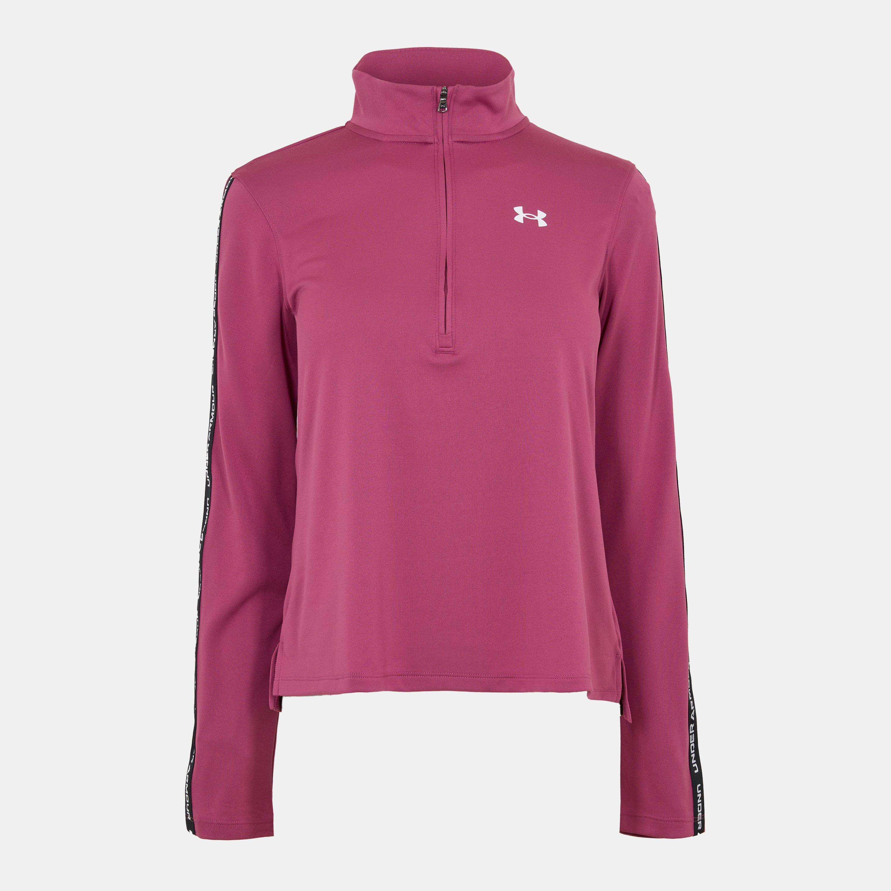Under Armour Women's Tech Tape Zipped Long-Sleeve Performance Gym Top - Fuschia Dusk - 8 (XS)