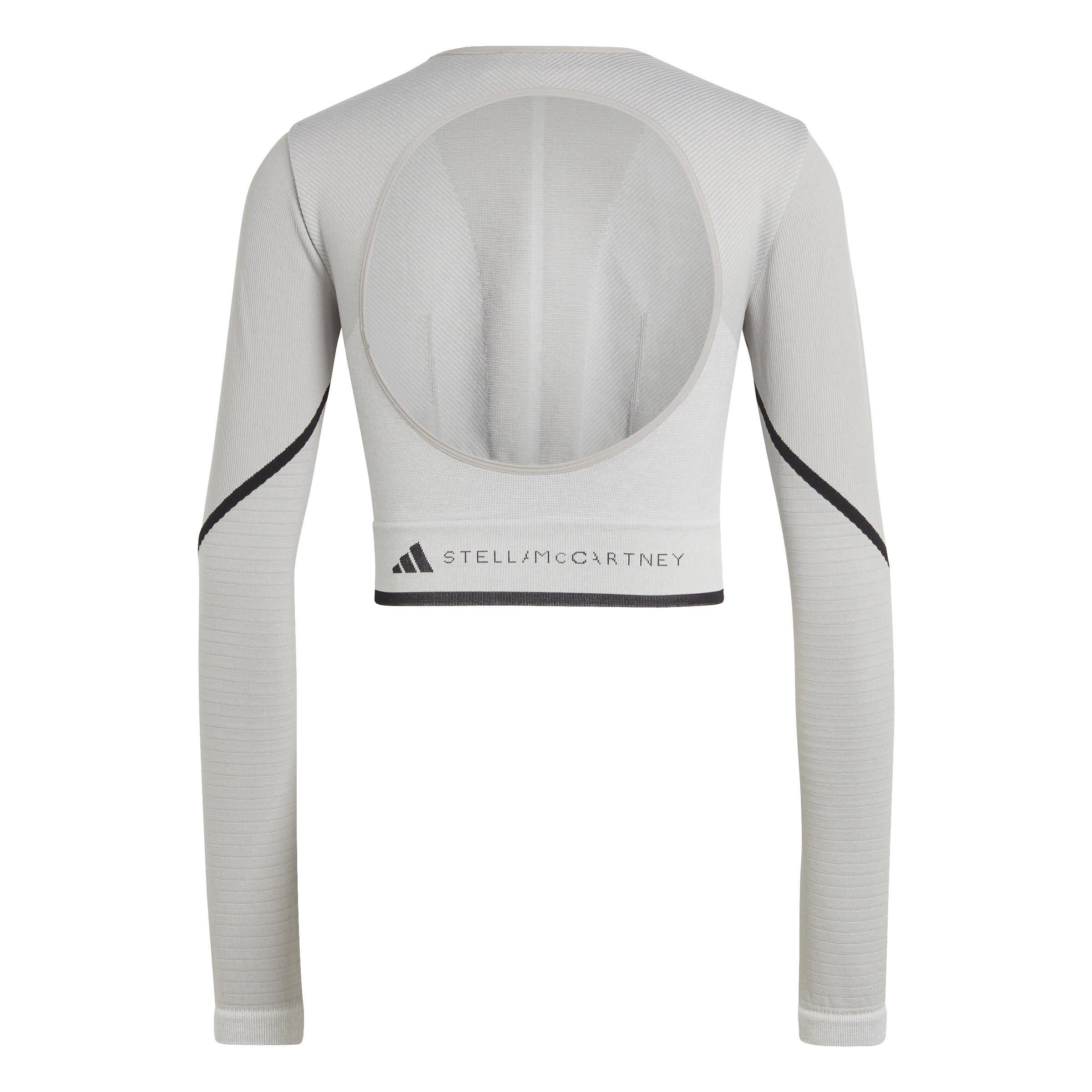 Mgh Solid Grey - adidas - Cropped Long-Sleeve Performance Gym Top - 2