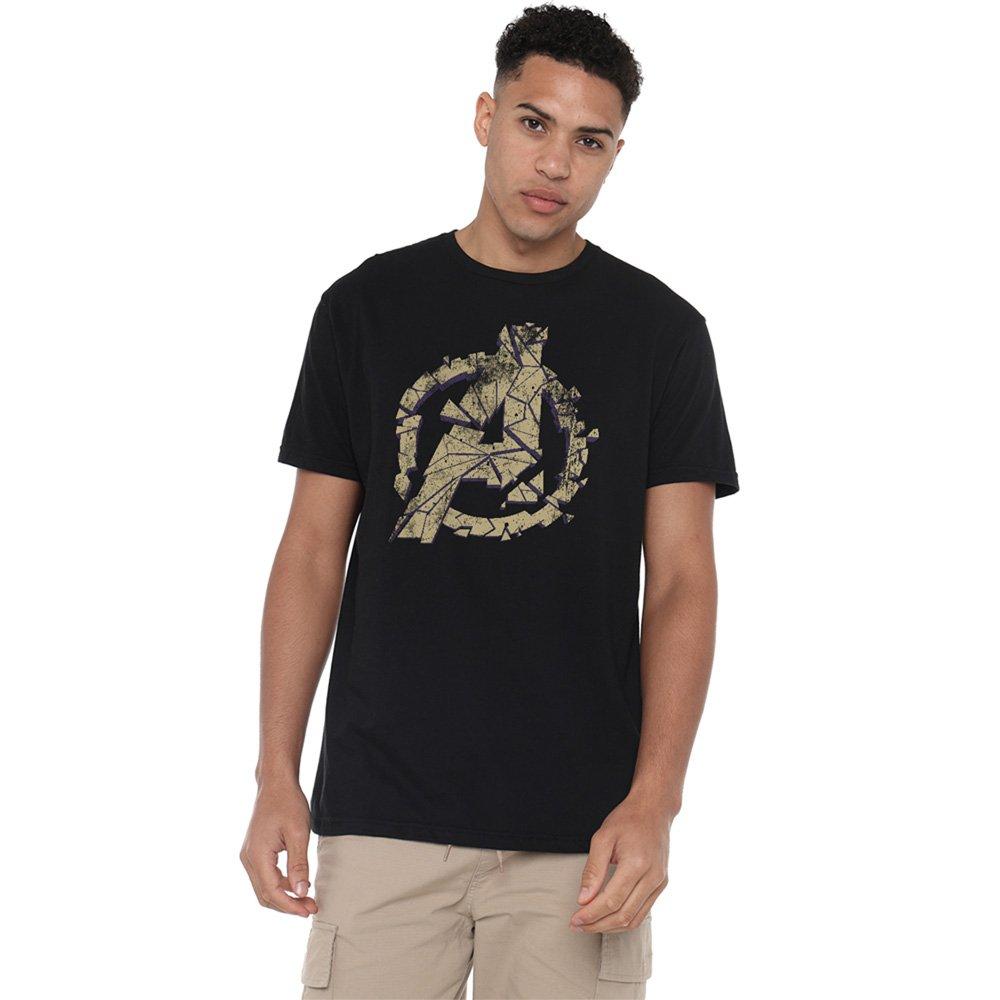 Black - Marvel - Marvel Averngers Cracked Cotton Mens T-Shirt Black - 1