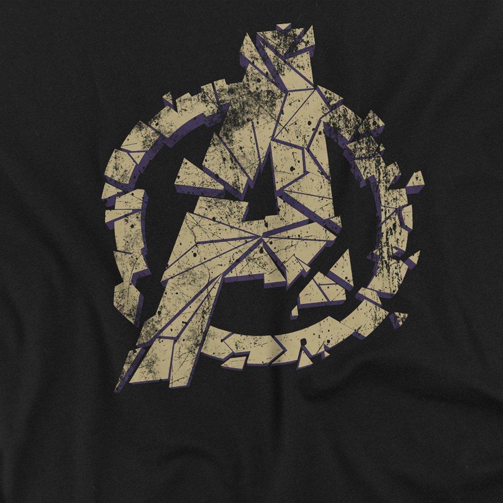 Black - Marvel - Marvel Averngers Cracked Cotton Mens T-Shirt Black - 2
