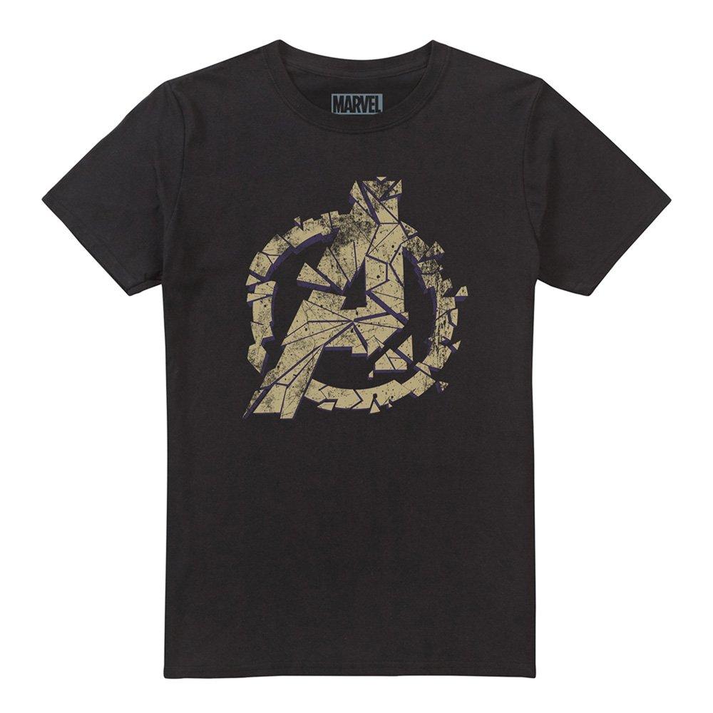 Black - Marvel - Marvel Averngers Cracked Cotton Mens T-Shirt Black - 4