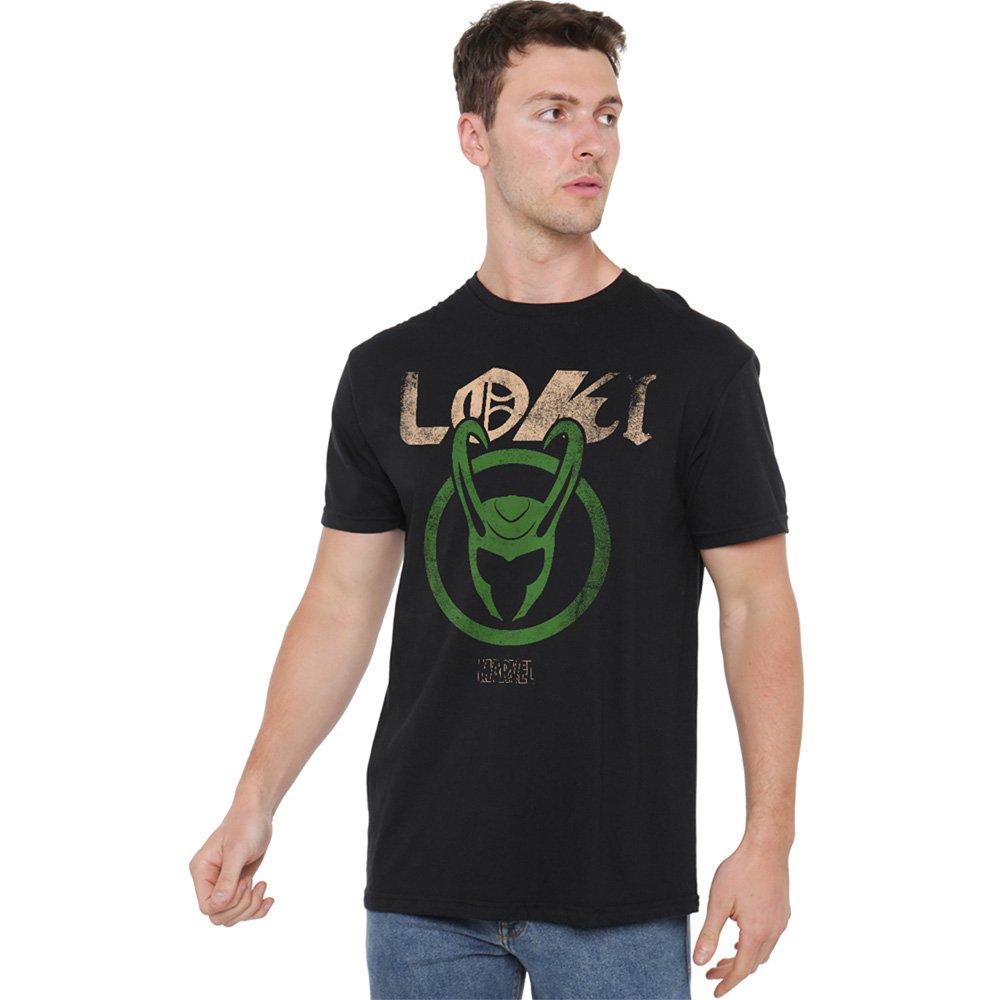Black - Marvel - Loki Emblem Cotton Mens T-Shirt Black - 1