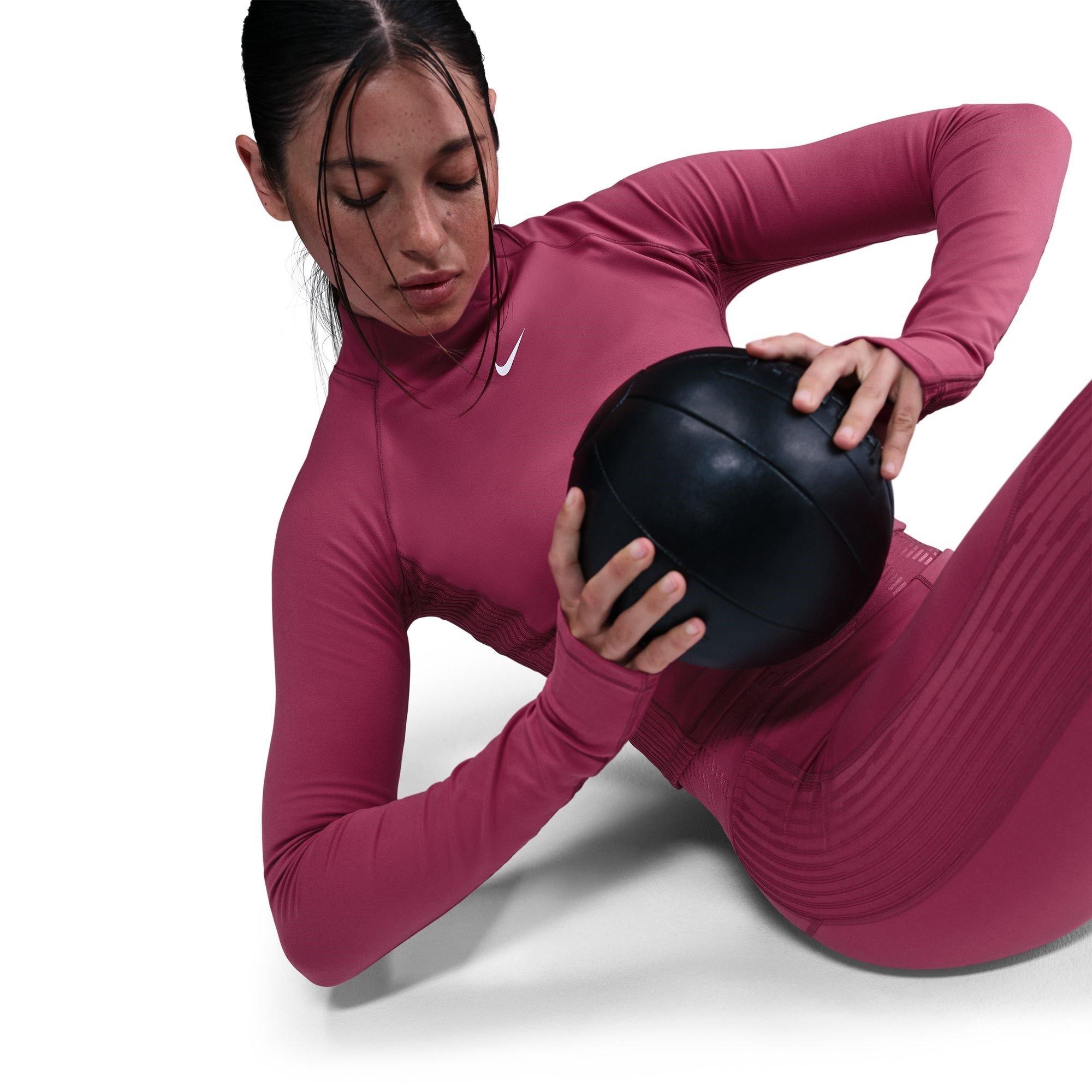 Sweet Beet/Wht - Nike - Warm LS Top Ld62 - 5