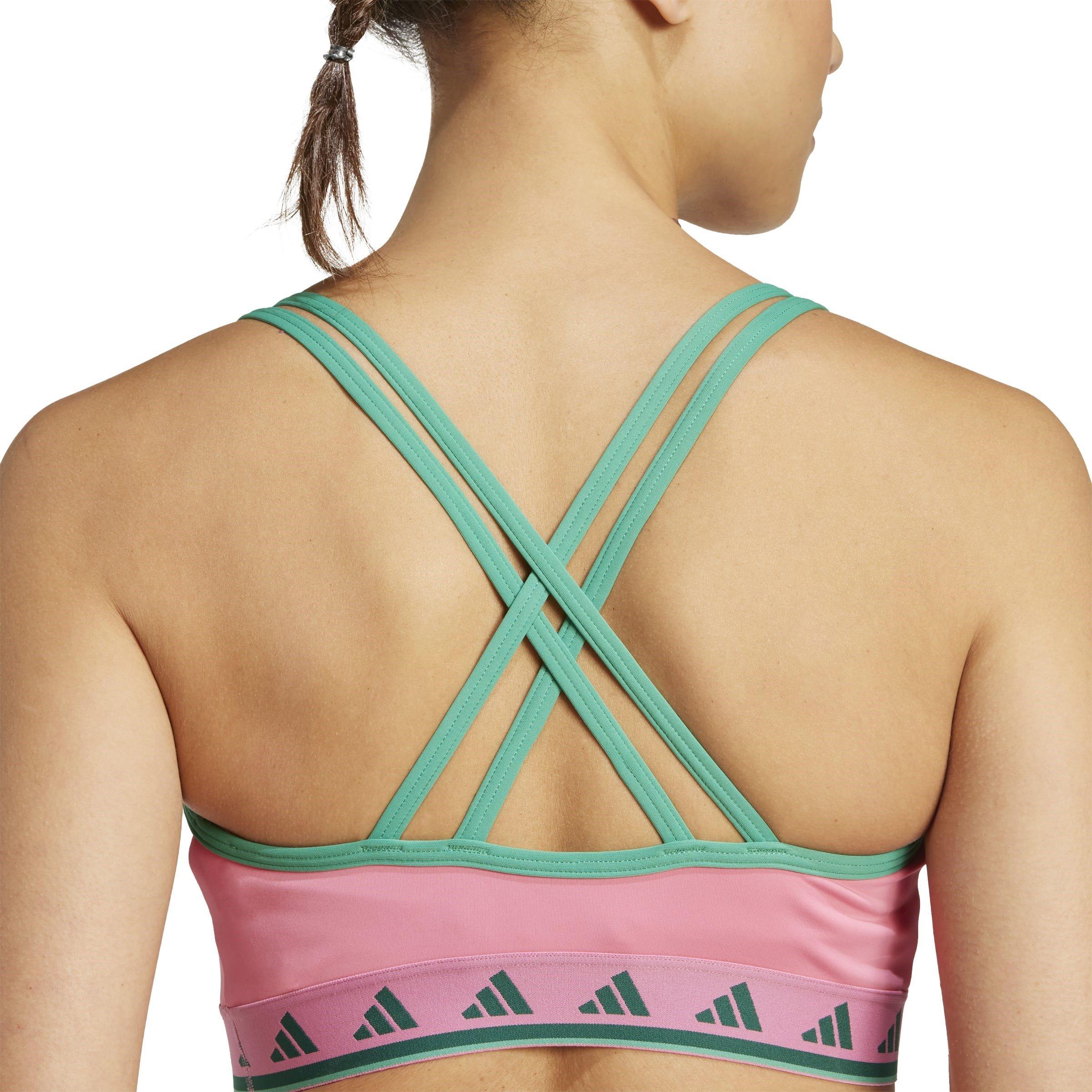 Pink/Green - adidas - Women's Low Impact Sports Bra - 7