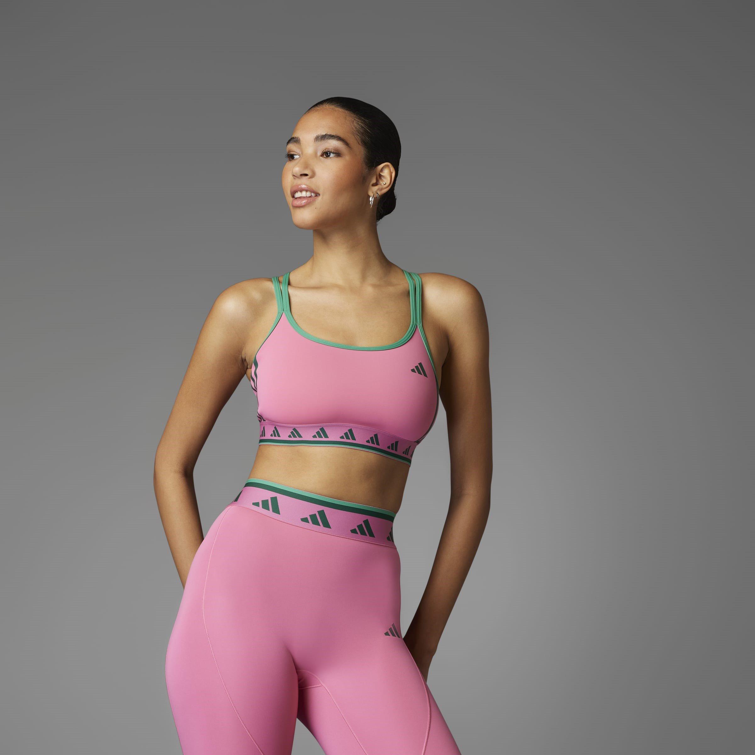 Pink/Green - adidas - Women's Low Impact Sports Bra - 9