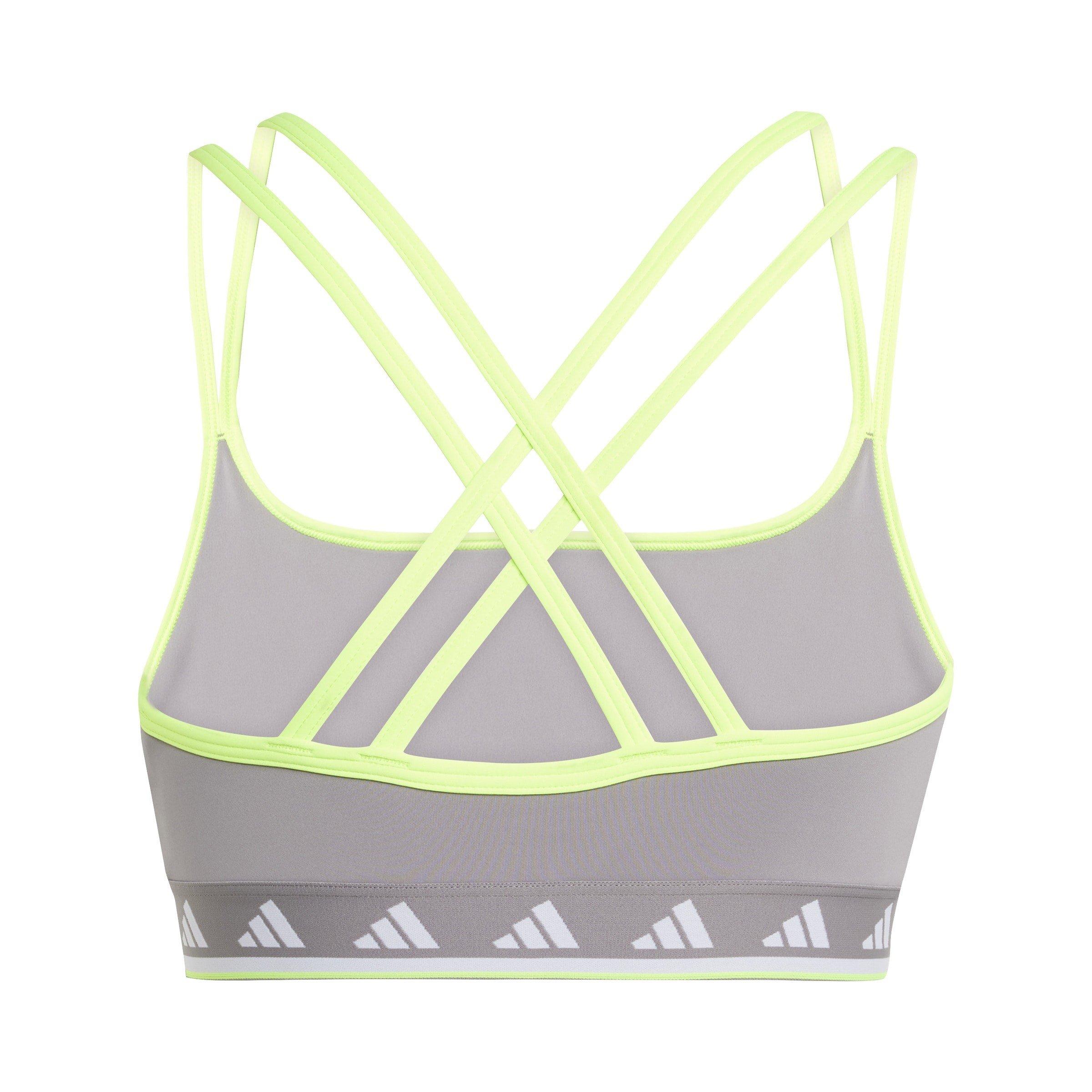 Taupe/Wht/Lemon - adidas - Women's Low Impact Sports Bra - 2
