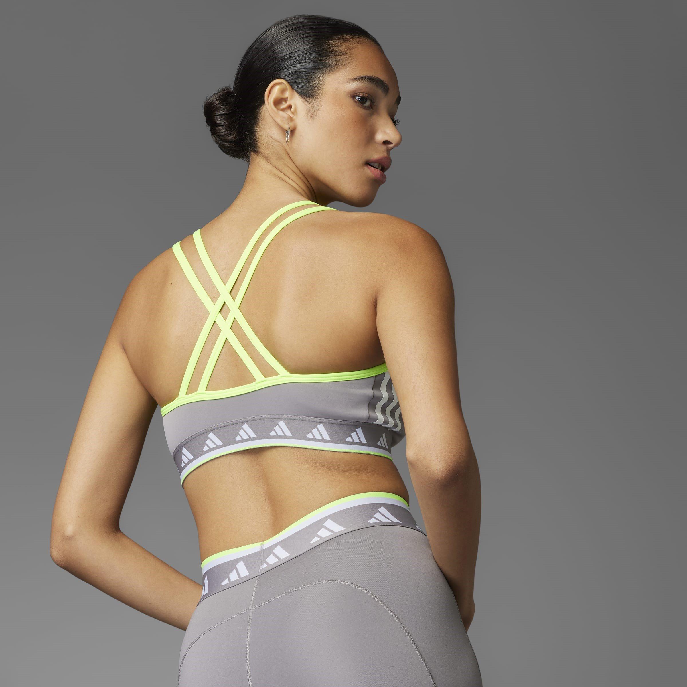 Taupe/Wht/Lemon - adidas - Women's Low Impact Sports Bra - 9
