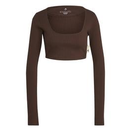 adidas Long Sleeve Rib Knit Crop Top