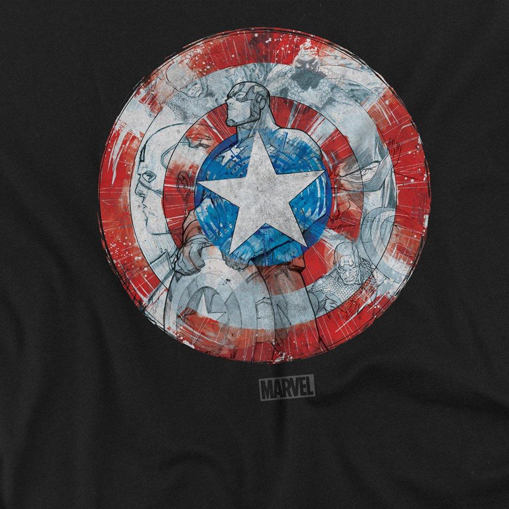 Black - Marvel - Captain America Shield Sketch T-Shirt - 2