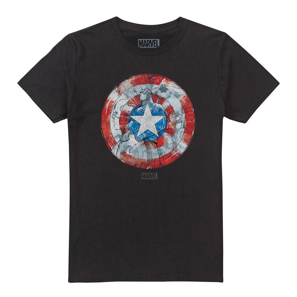 Black - Marvel - Captain America Shield Sketch T-Shirt - 4