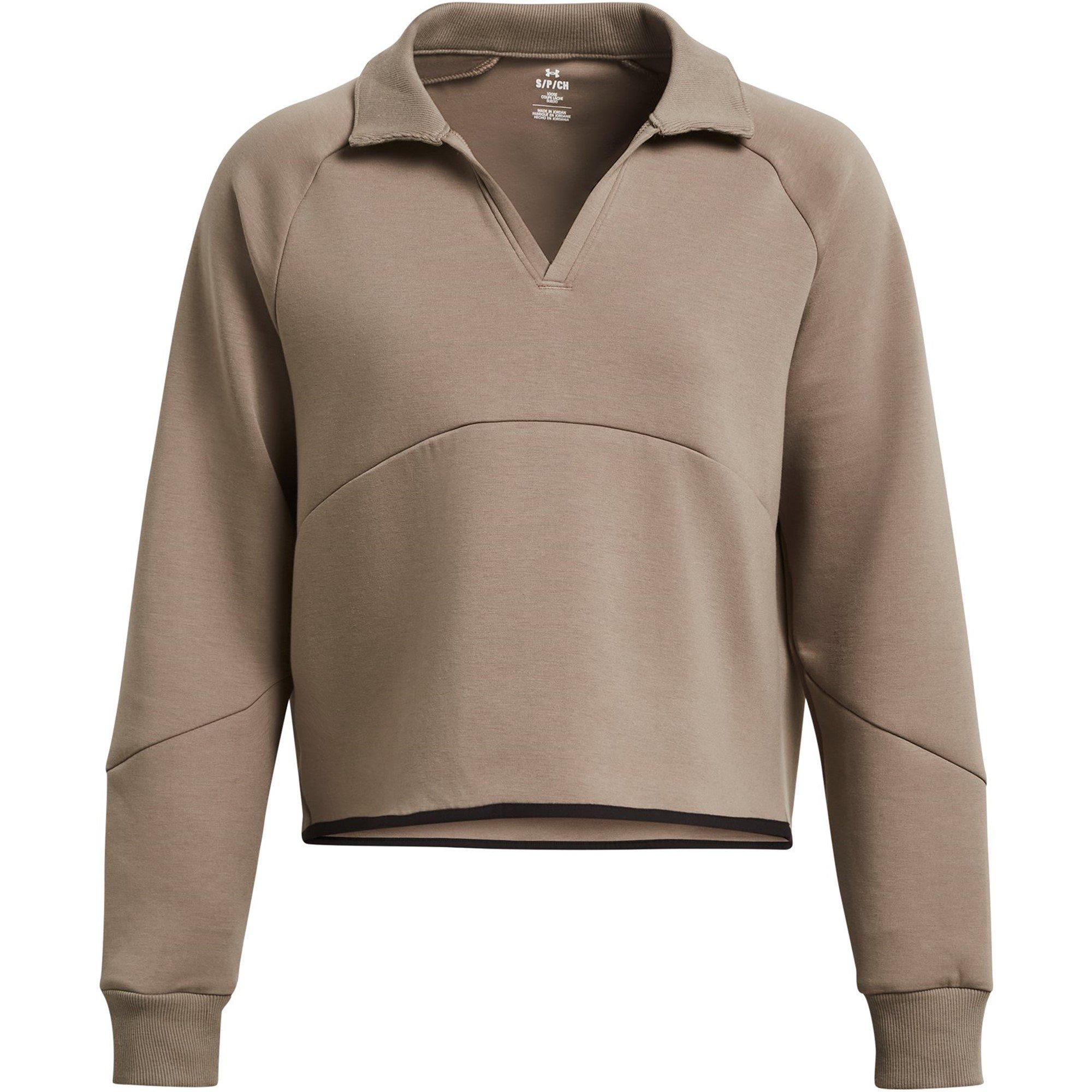 Brown - Under Armour - Women's Unstop Rugby Cropped Crew Sweatshirt - 1