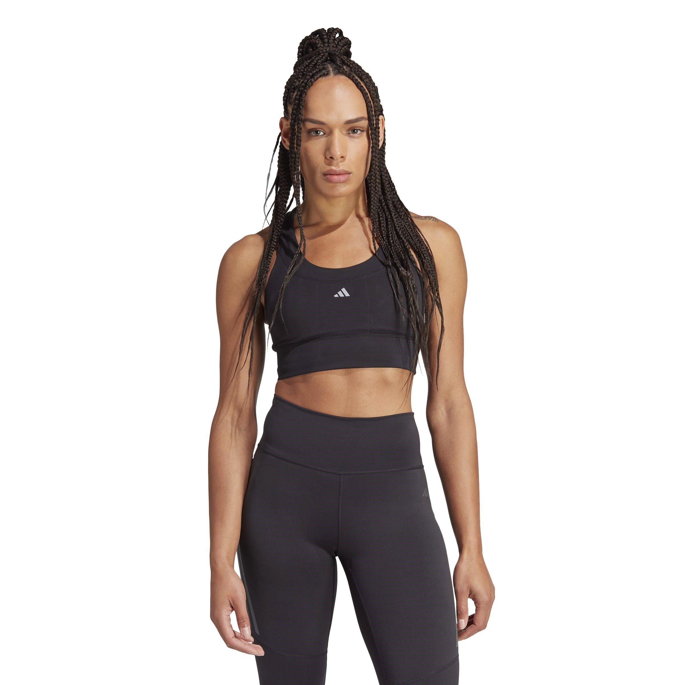 Black - adidas - Run Pocket Low Impact Sports Bra - 3