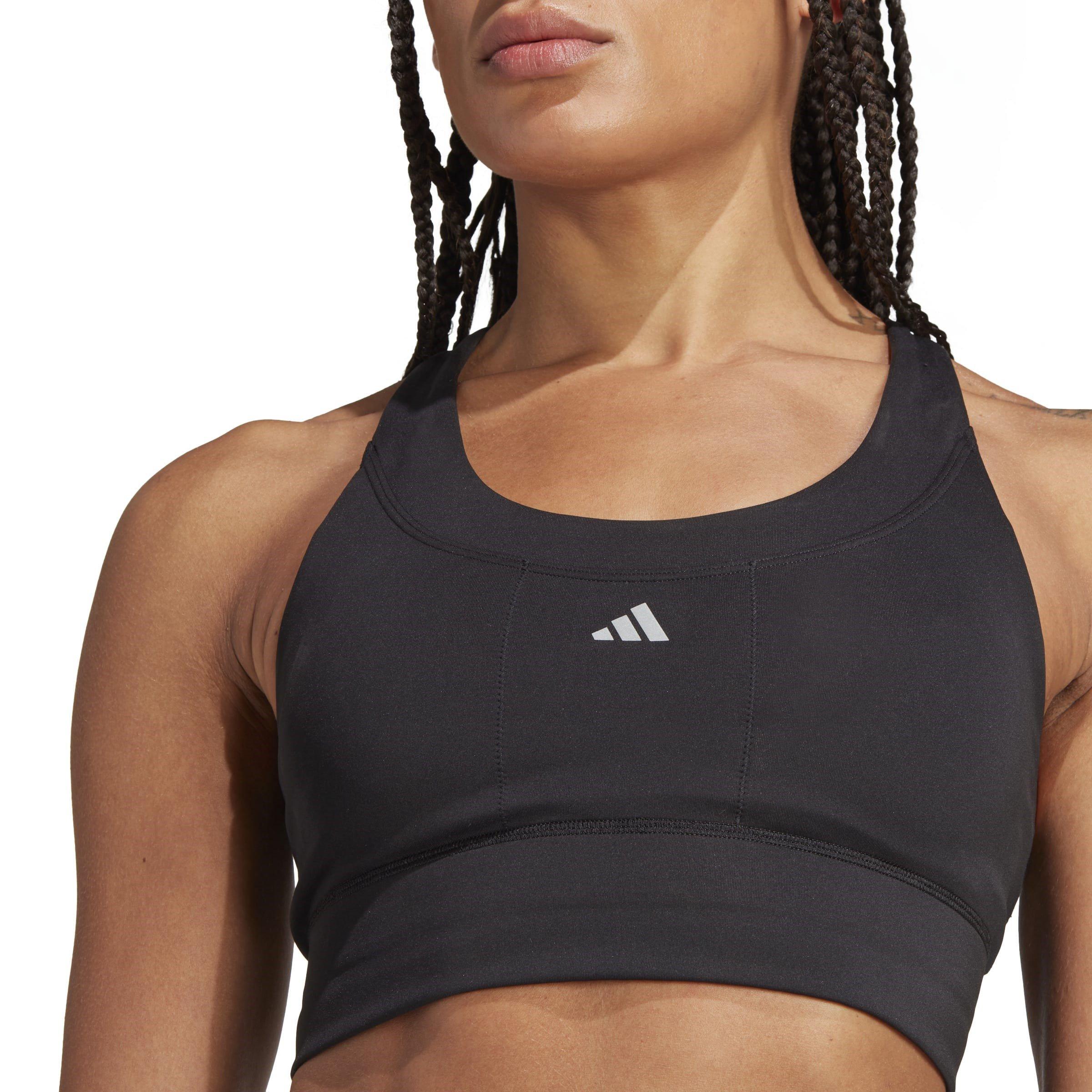 Black - adidas - Run Pocket Low Impact Sports Bra - 5