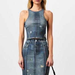 Acne Studios Printed Denim Crop Top