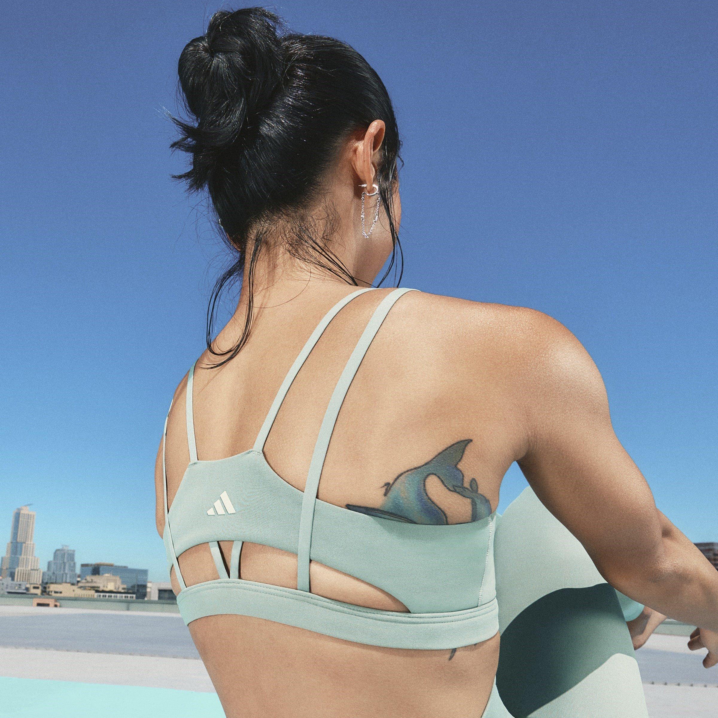 Silbergrün - adidas - Yoga Studio Luxe Low Impact Sports Bra Womens - 9