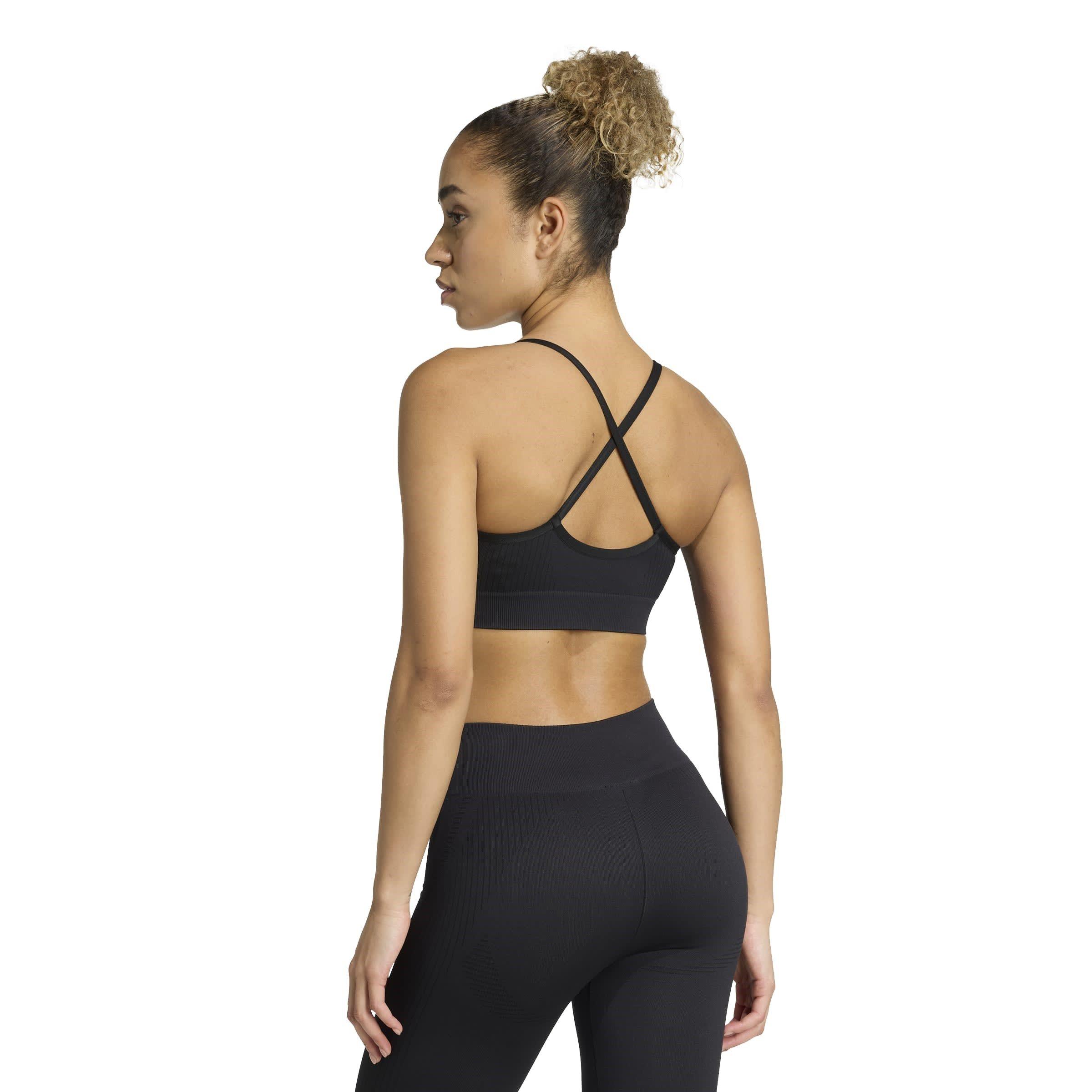 Black - adidas - Sleeveless Low Impact Sports Bra - 4