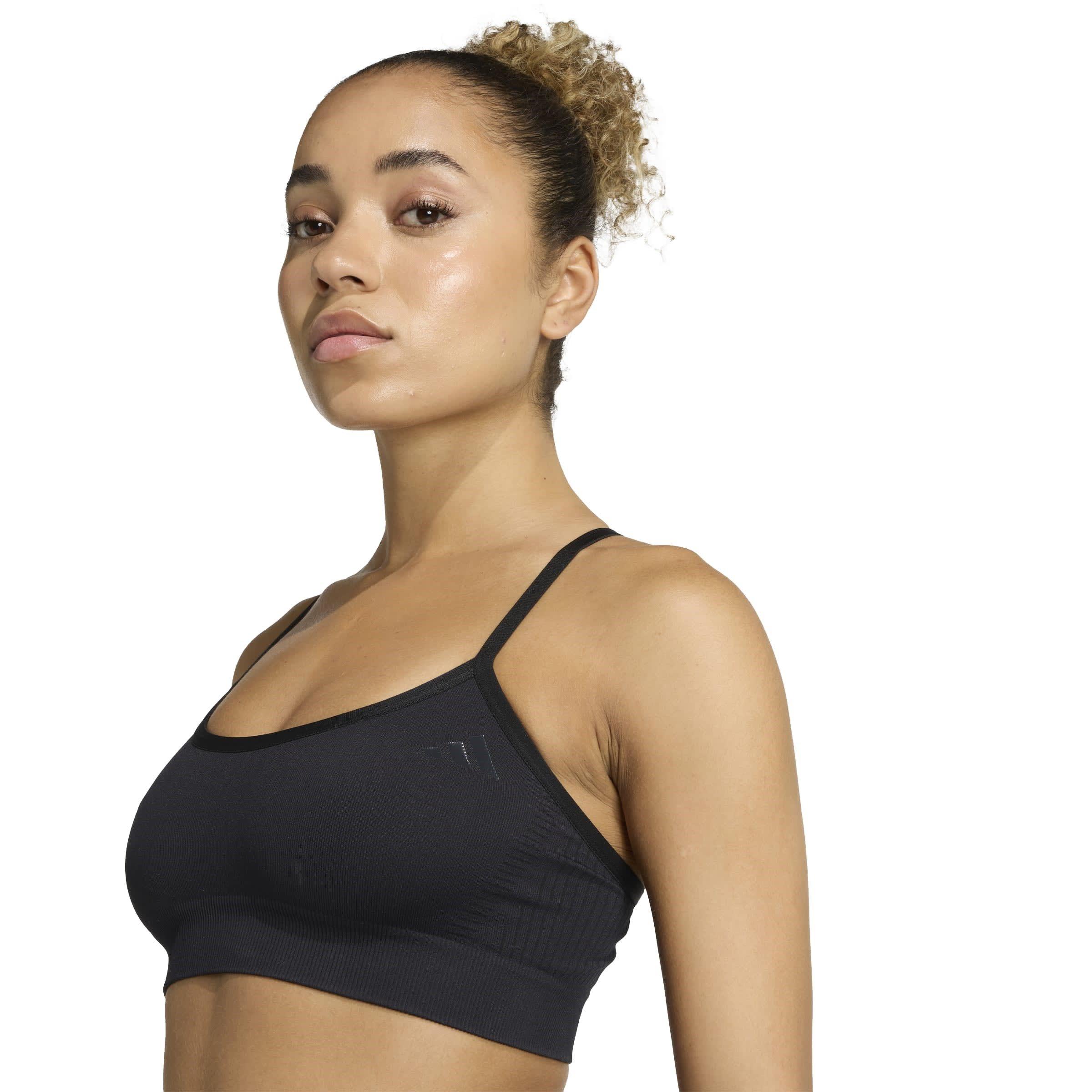 Black - adidas - Sleeveless Low Impact Sports Bra - 5