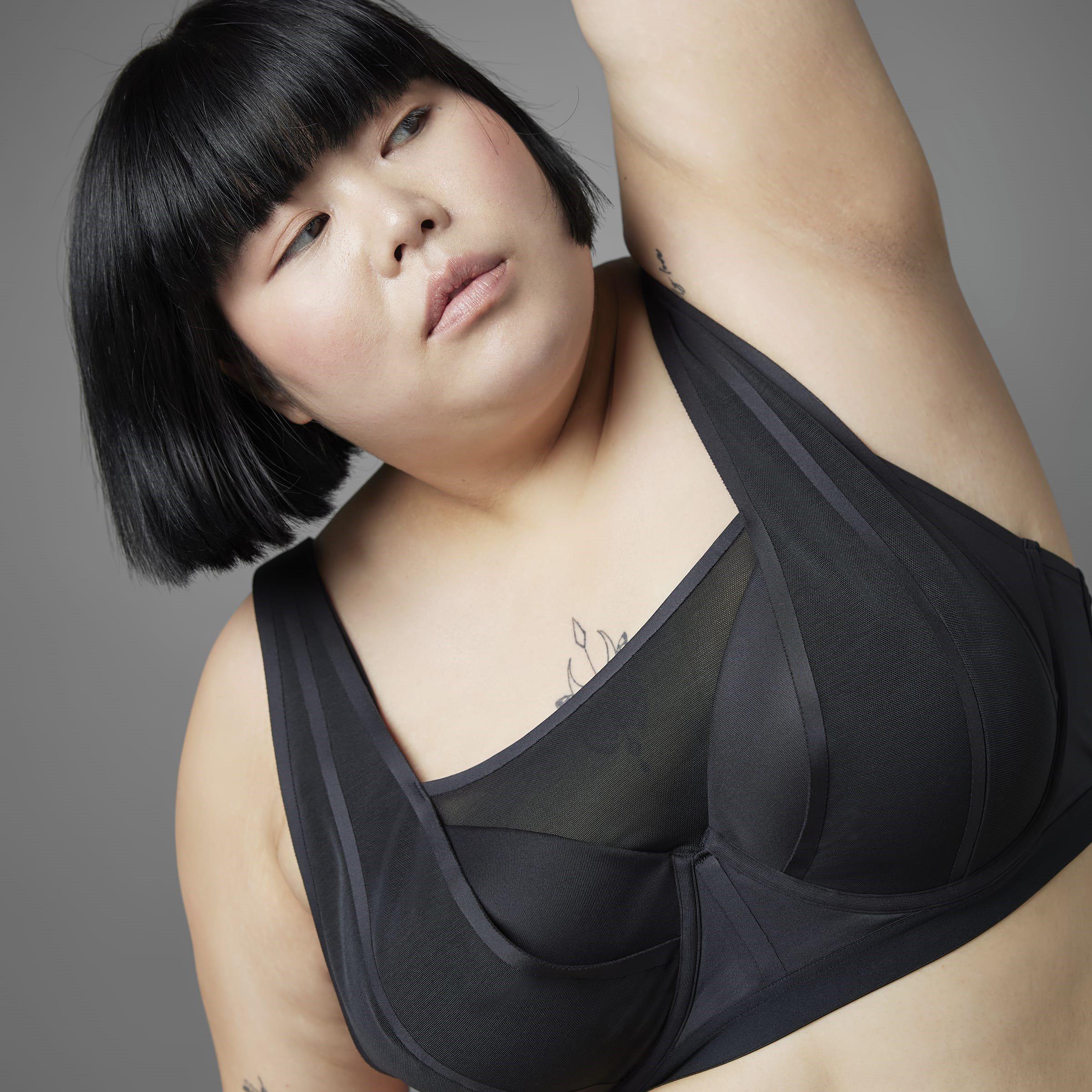 Crna - adidas - Collective Power Luxe High Support Medium Impact Sports Bra (Plus Size) - 15