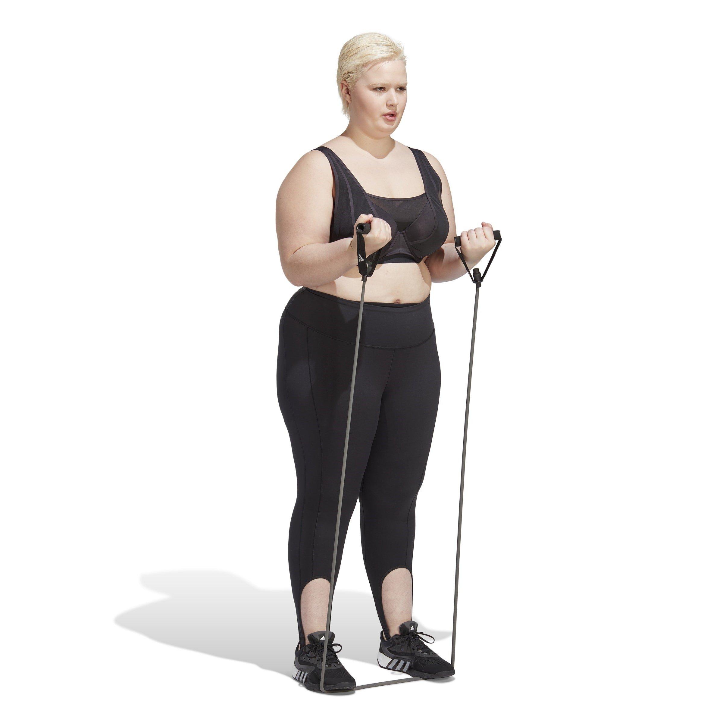 Crna - adidas - Collective Power Luxe High Support Medium Impact Sports Bra (Plus Size) - 5