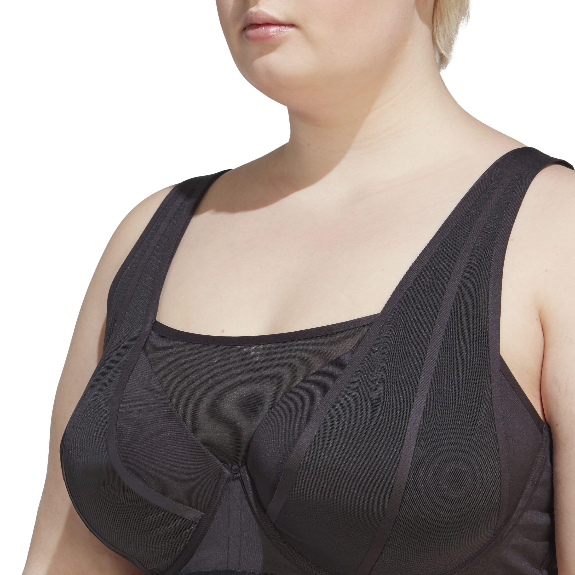 Crna - adidas - Collective Power Luxe High Support Medium Impact Sports Bra (Plus Size) - 6