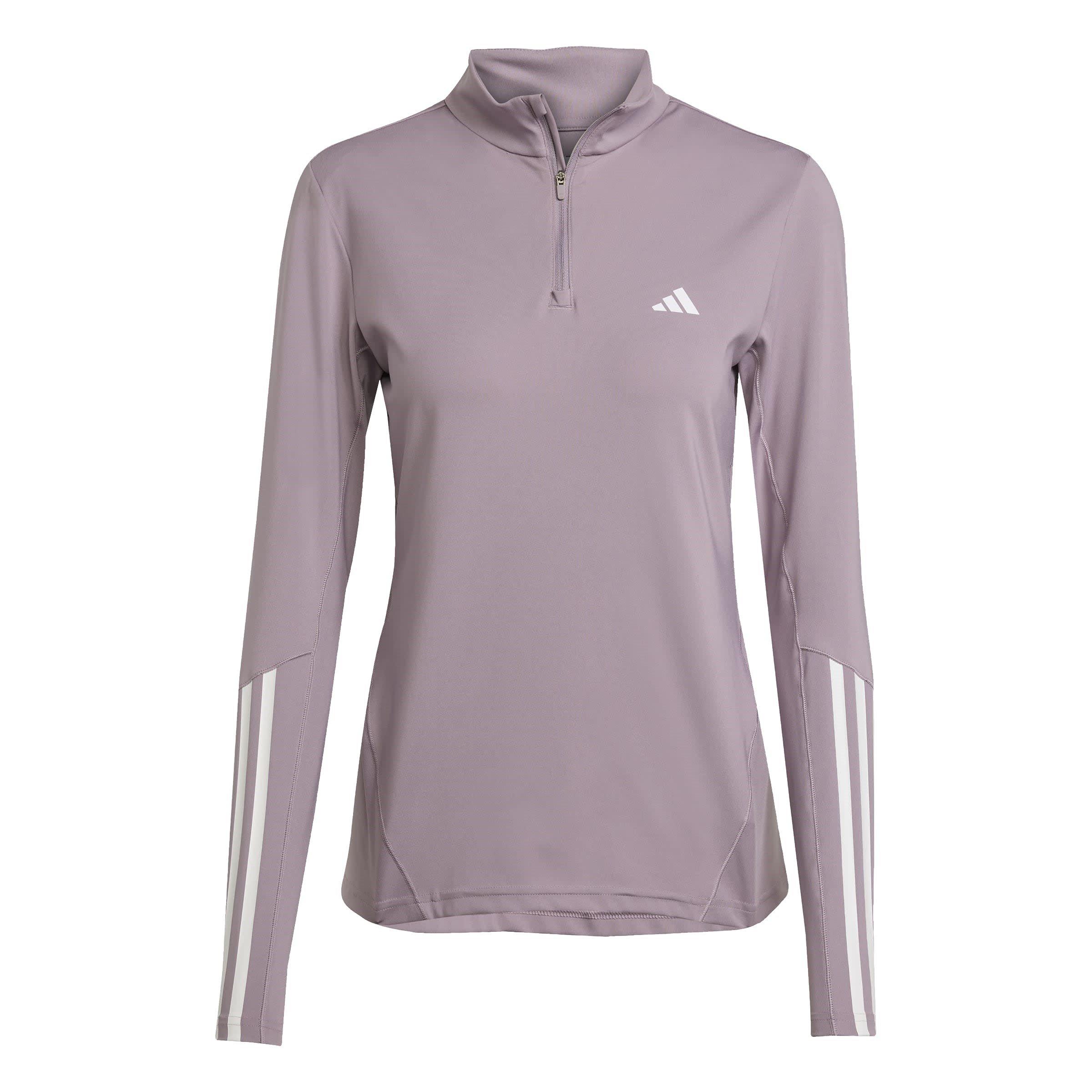 Adidas Women's Long-Sleeve Performance Gym Top - Pre-Loved Fig - L (16-18)