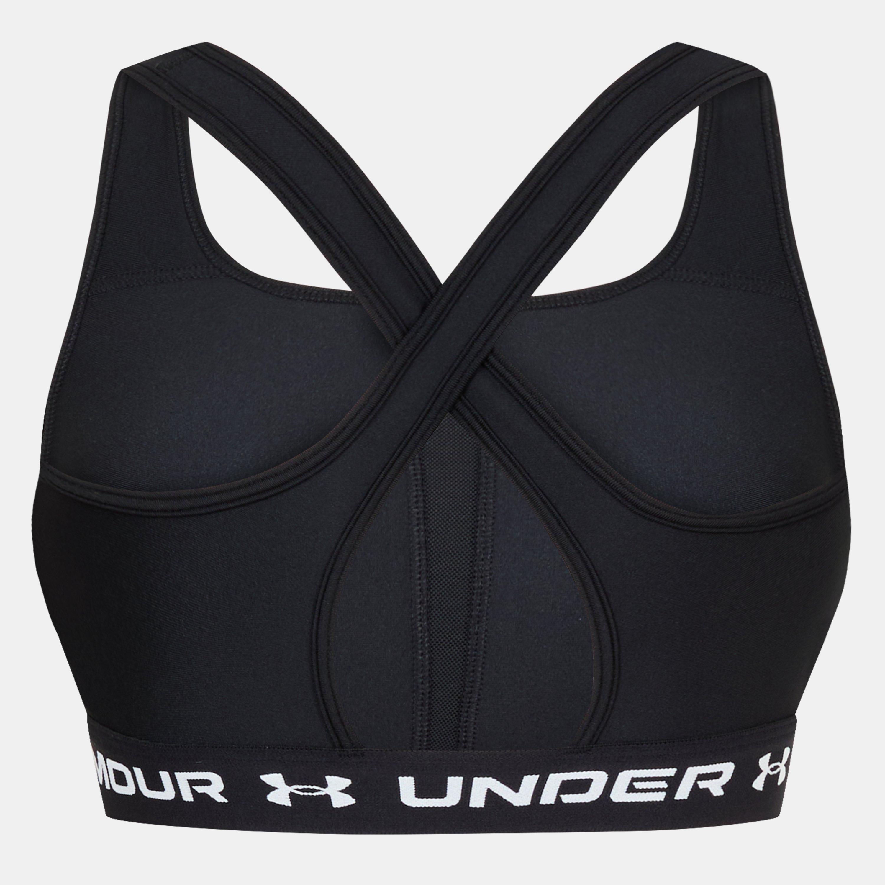 Zwart/Wit - Under Armour - Crossback Medium Impact Sports Bra - 2