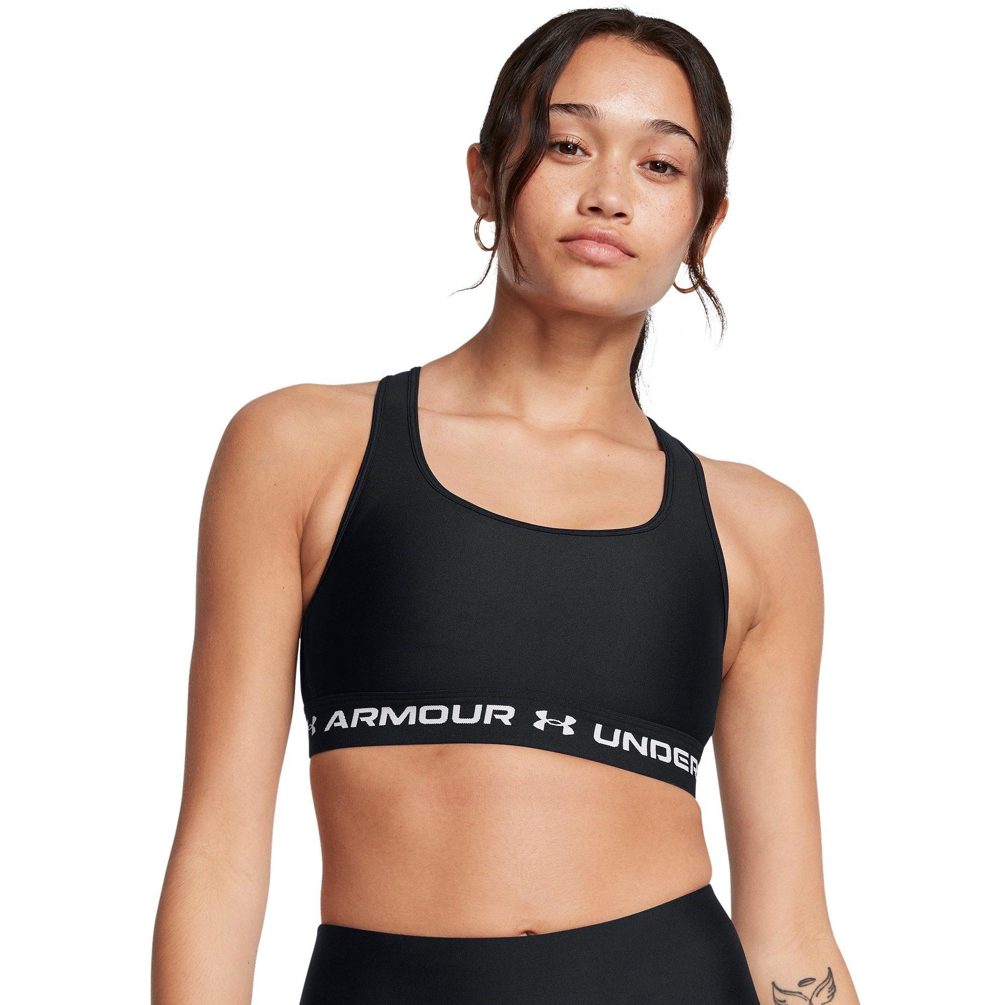 Zwart/Wit - Under Armour - Crossback Medium Impact Sports Bra - 5