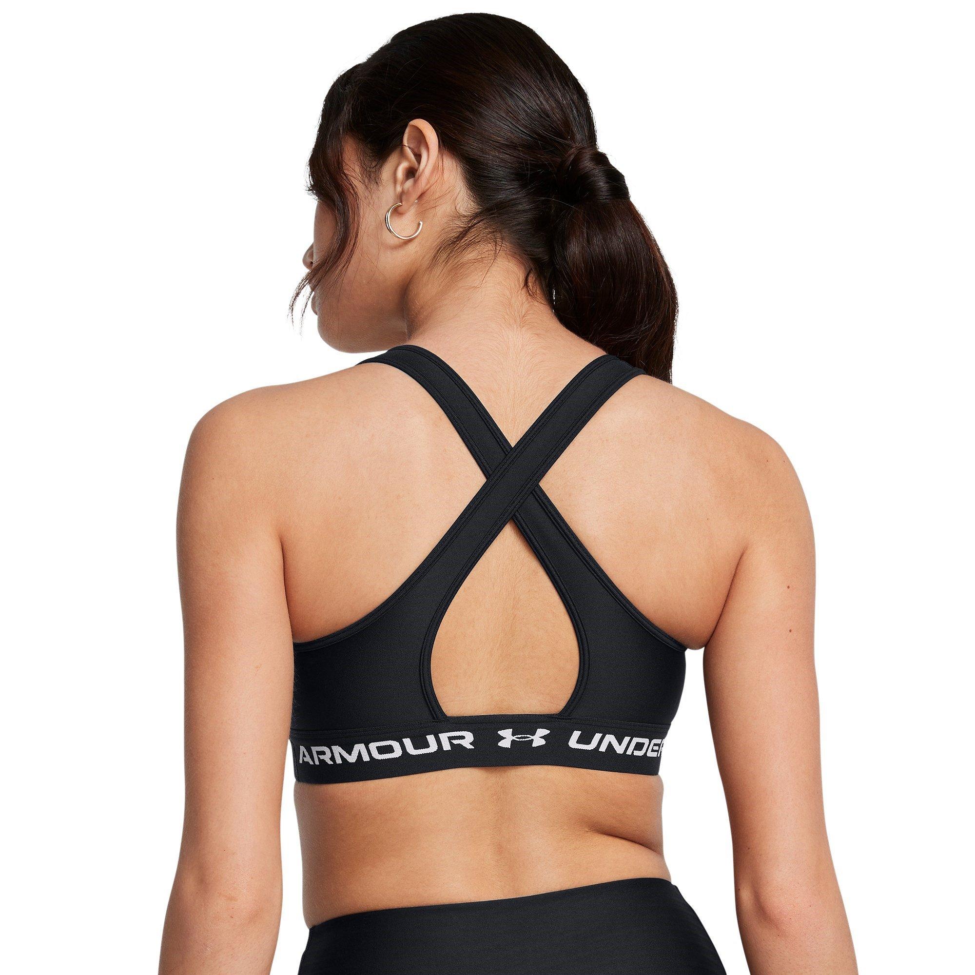 Zwart/Wit - Under Armour - Crossback Medium Impact Sports Bra - 6