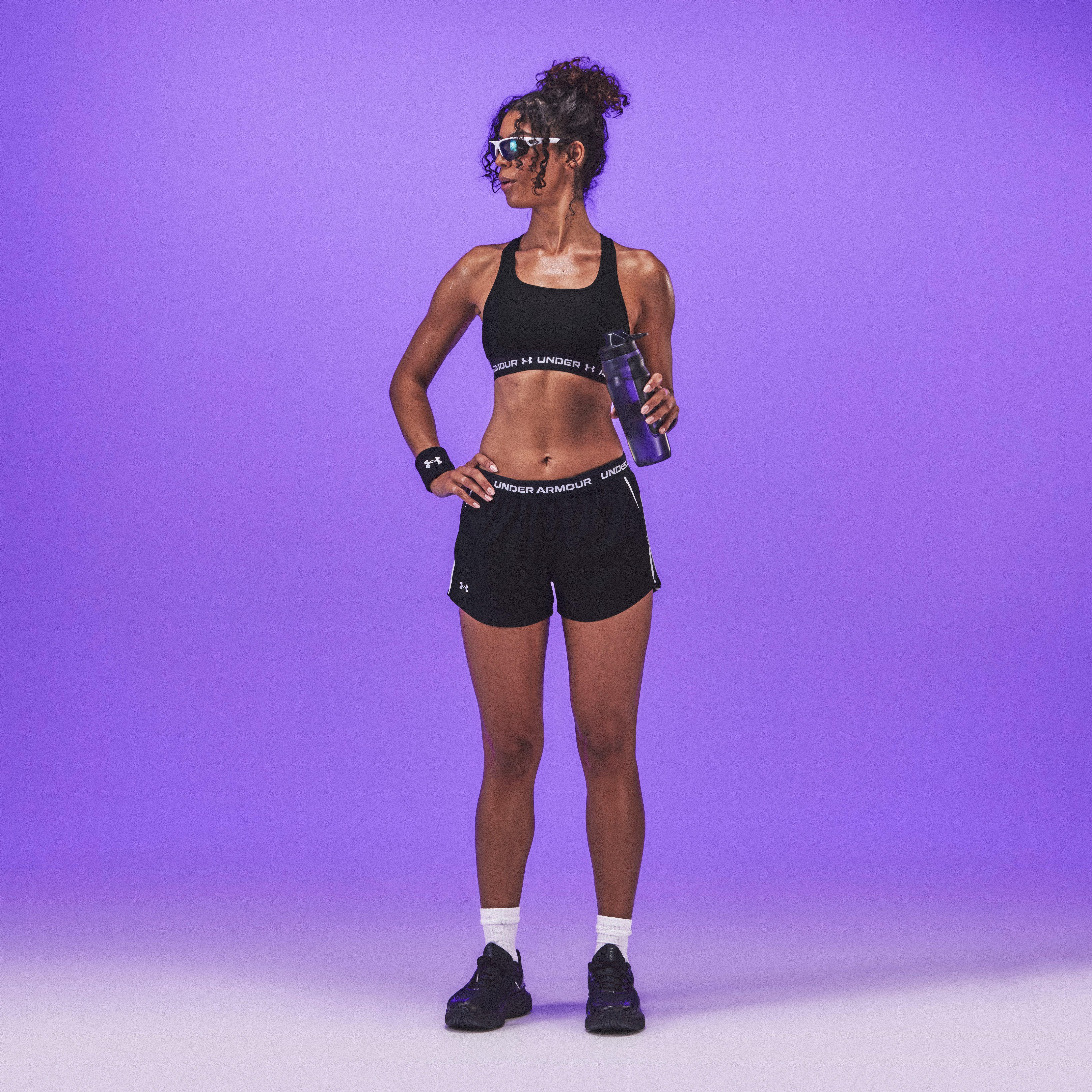 Zwart/Wit - Under Armour - Crossback Medium Impact Sports Bra - 7