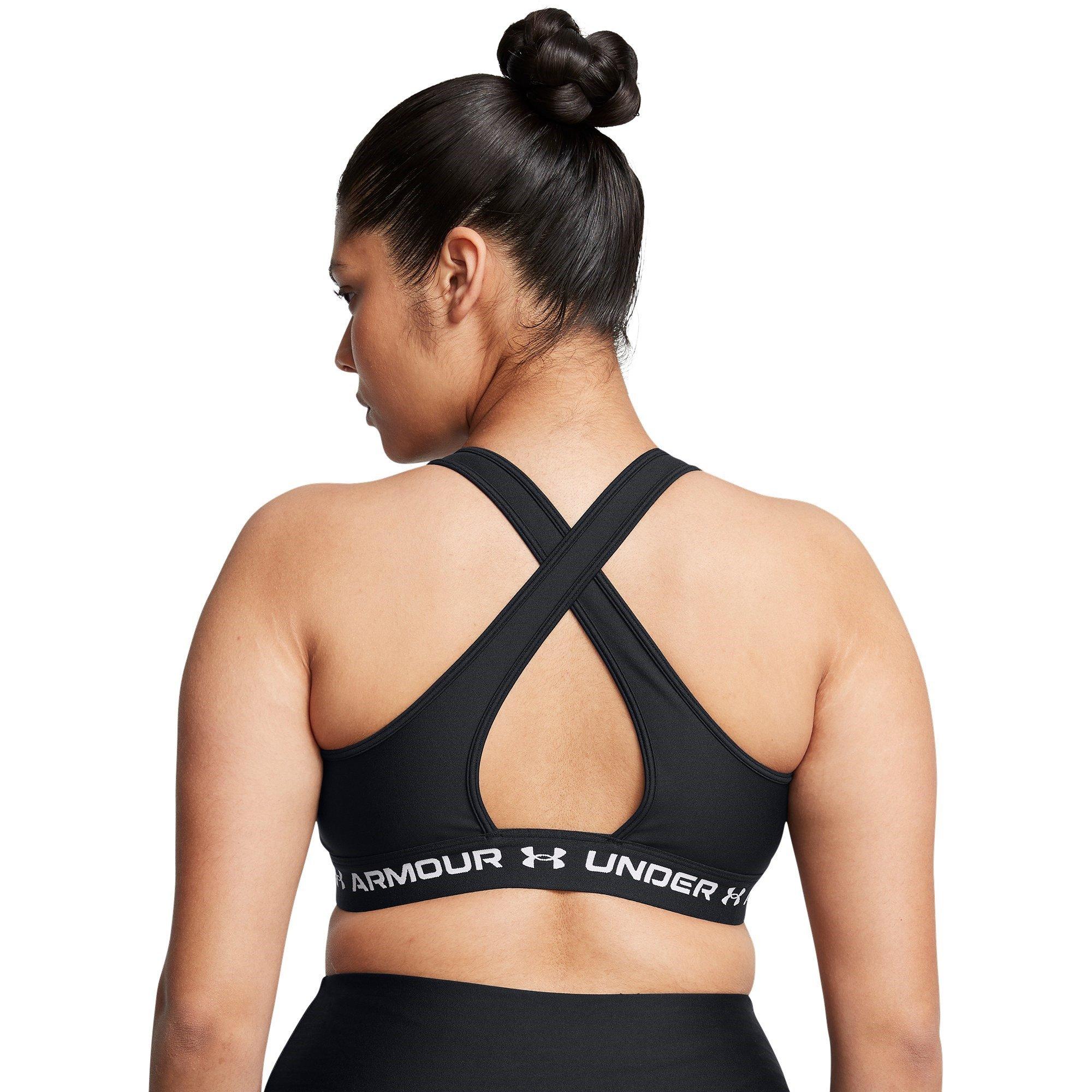 Zwart/Wit - Under Armour - Crossback Medium Impact Sports Bra - 9