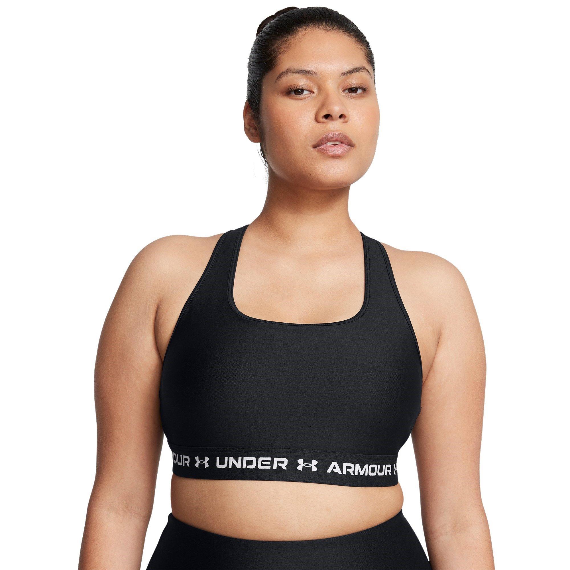 Zwart/Wit - Under Armour - Crossback Medium Impact Sports Bra - 10