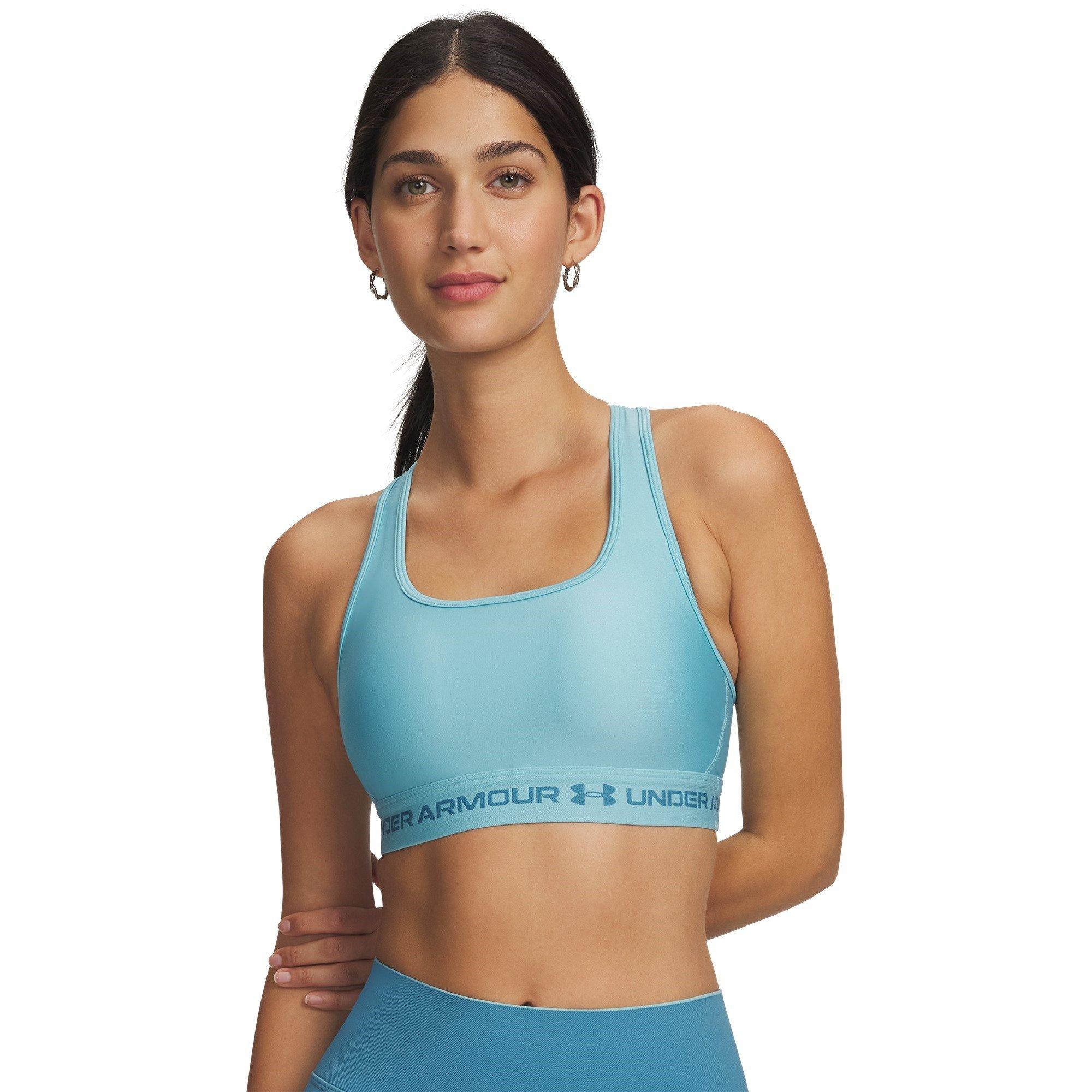 Under Armour Women's Crossback Medium Impact Sports Bra - Blue Haze - 8 (XS)