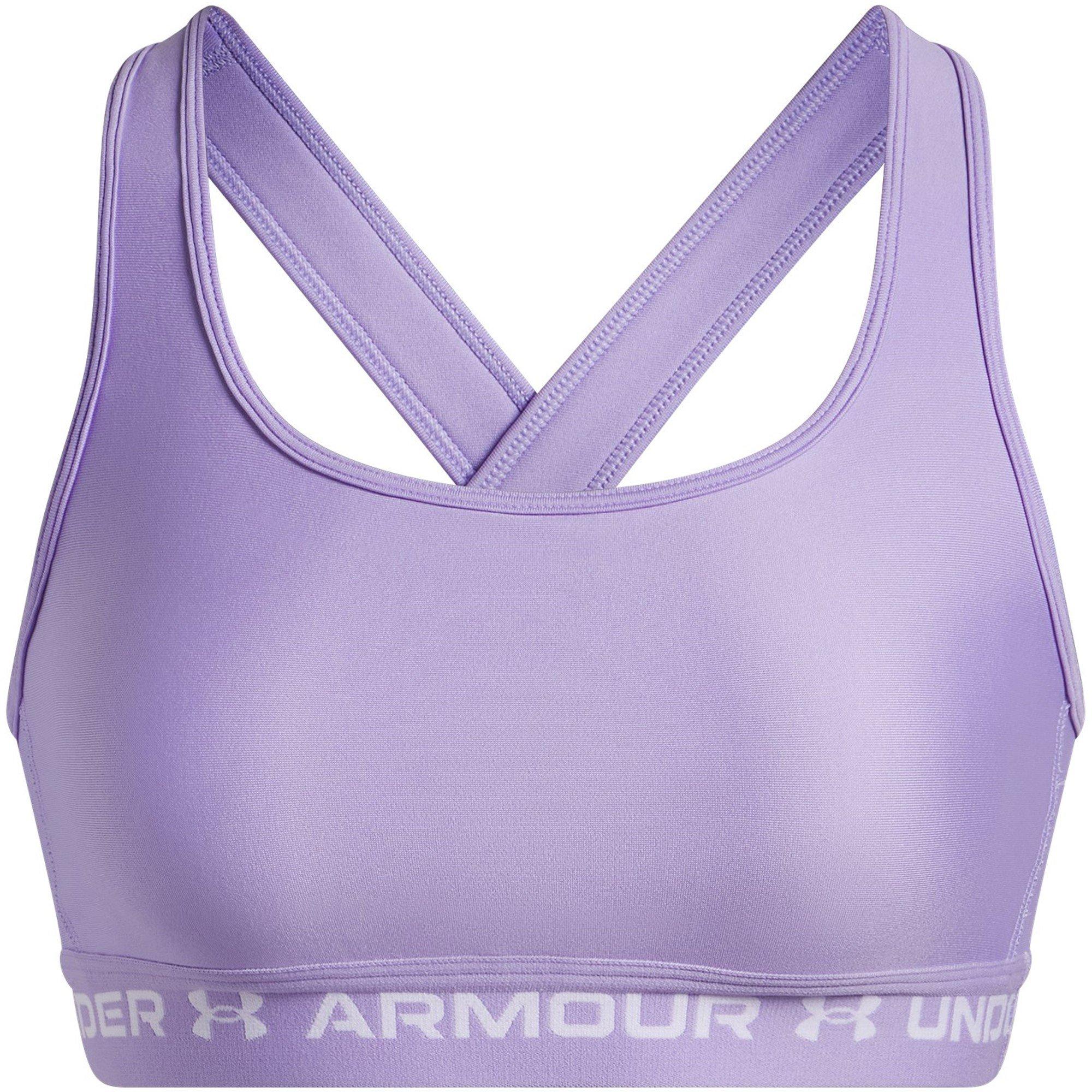 Under Armour Women's Crossback Medium Impact Sports Bra - Transparent/Wht - 14 (L)