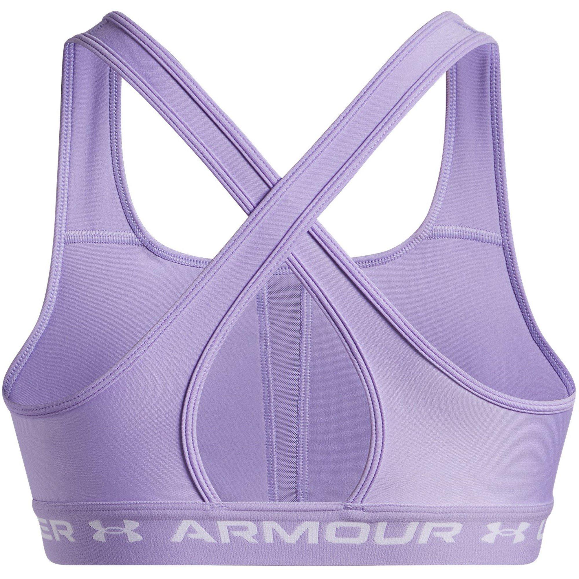 Transparent/Wht - Under Armour - Crossback Medium Impact Sports Bra - 2