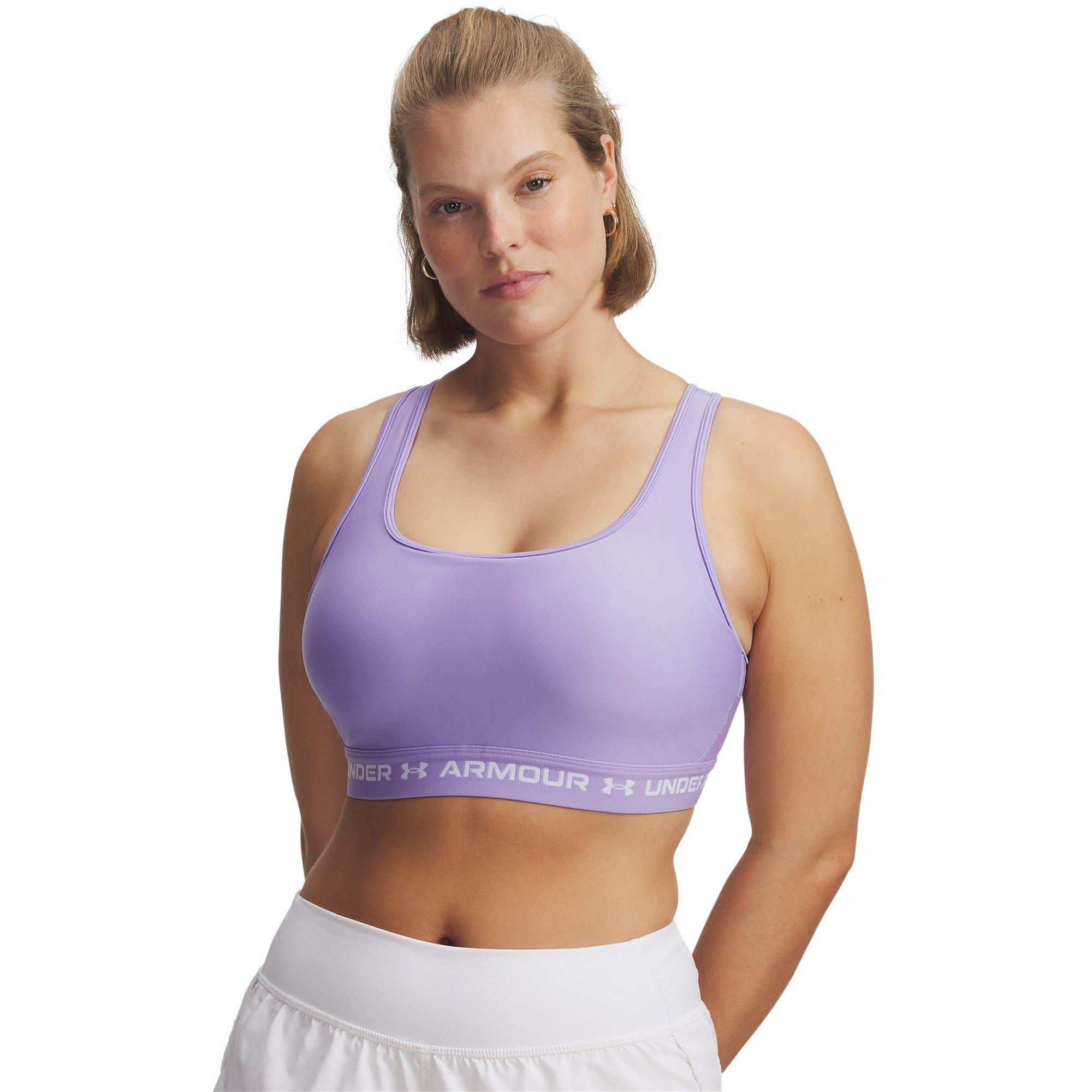 Transparent/Wht - Under Armour - Crossback Medium Impact Sports Bra - 11