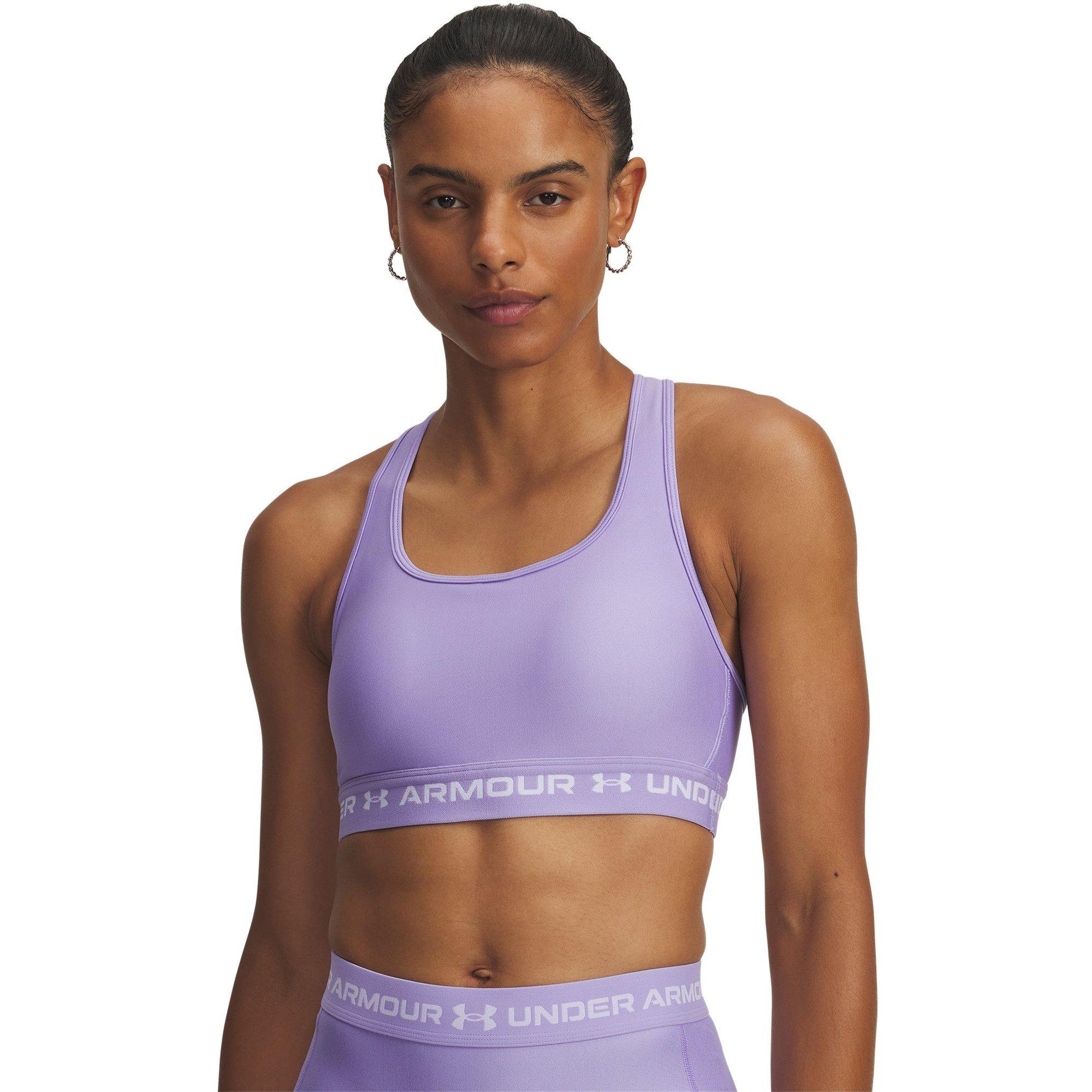 Transparent/Wht - Under Armour - Crossback Medium Impact Sports Bra - 3