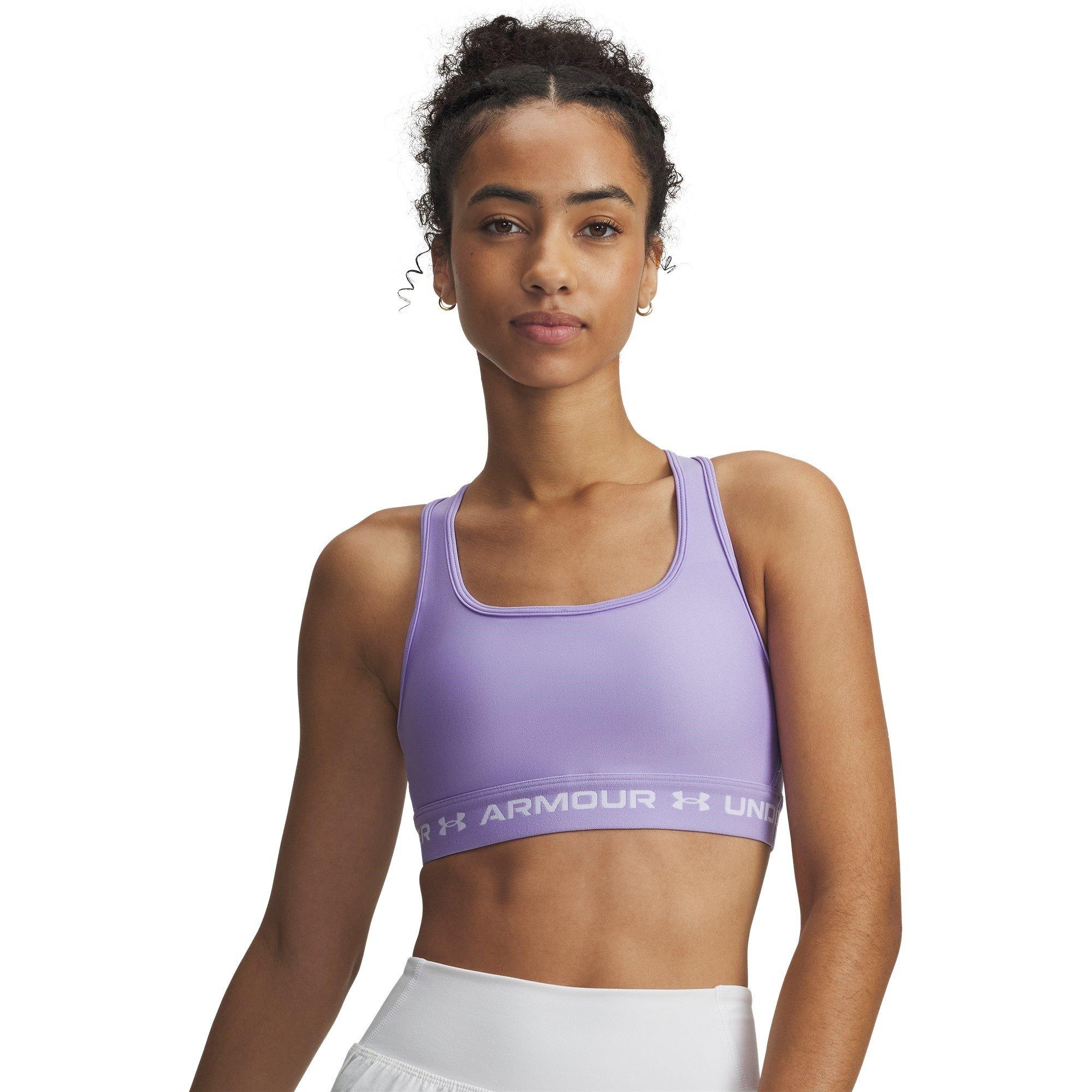 Transparent/Wht - Under Armour - Crossback Medium Impact Sports Bra - 5