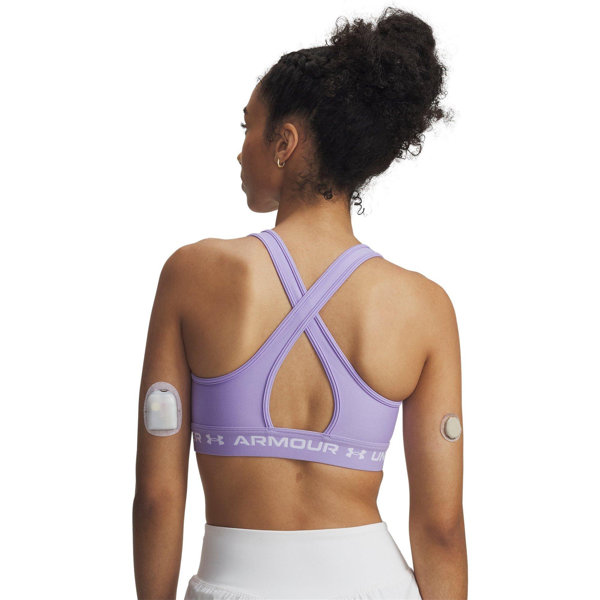 Transparent/Wht - Under Armour - Crossback Medium Impact Sports Bra - 6