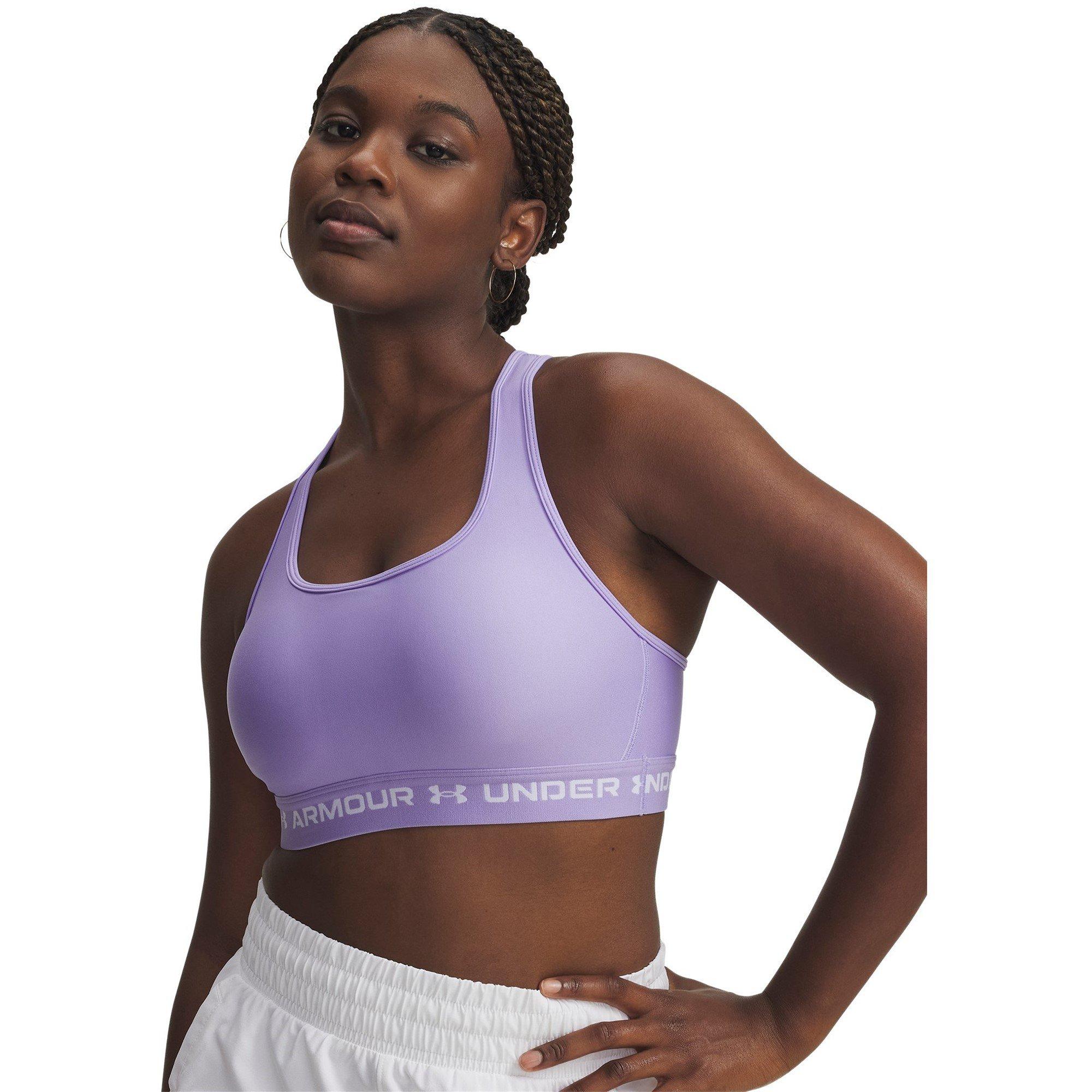 Transparent/Wht - Under Armour - Crossback Medium Impact Sports Bra - 7