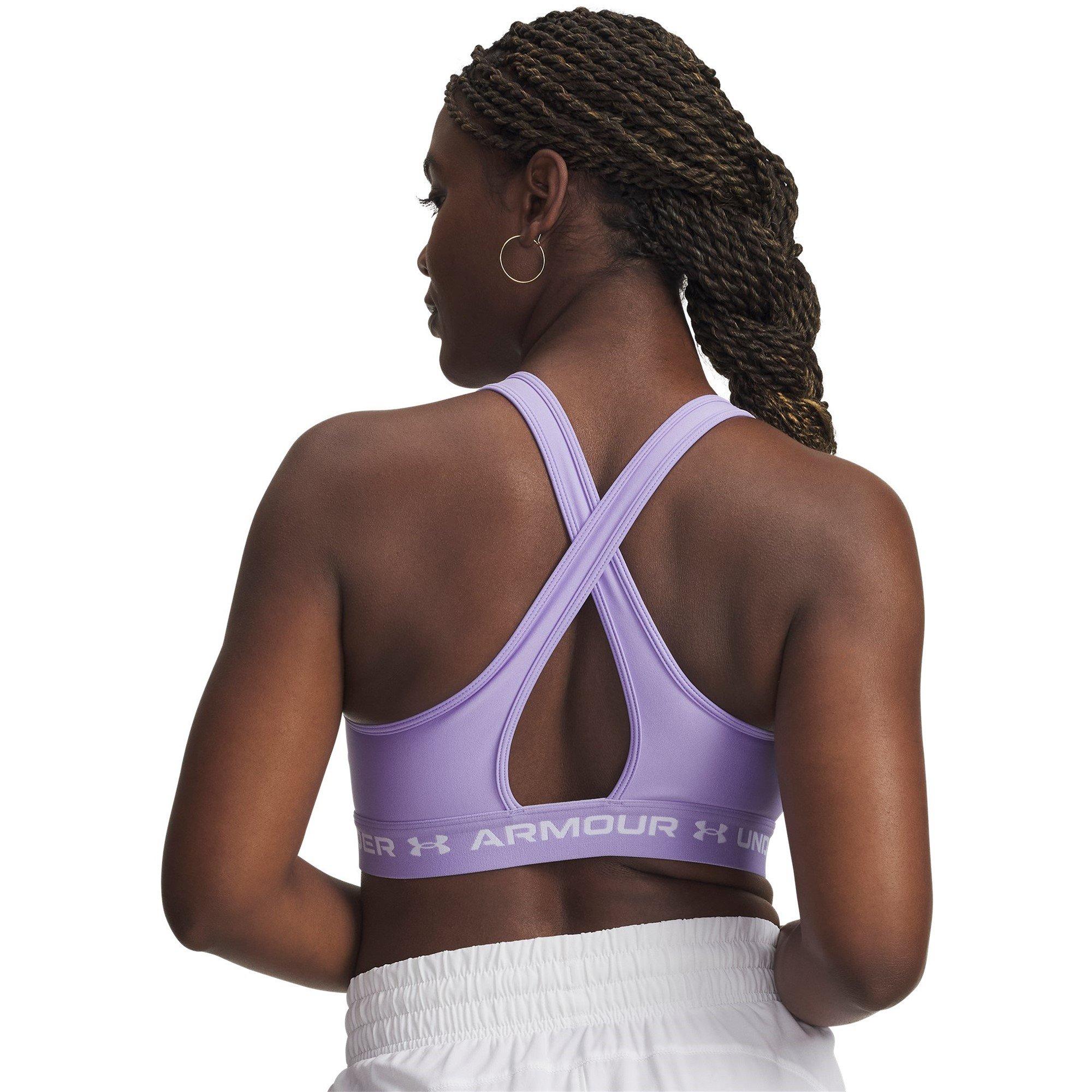 Transparent/Wht - Under Armour - Crossback Medium Impact Sports Bra - 8