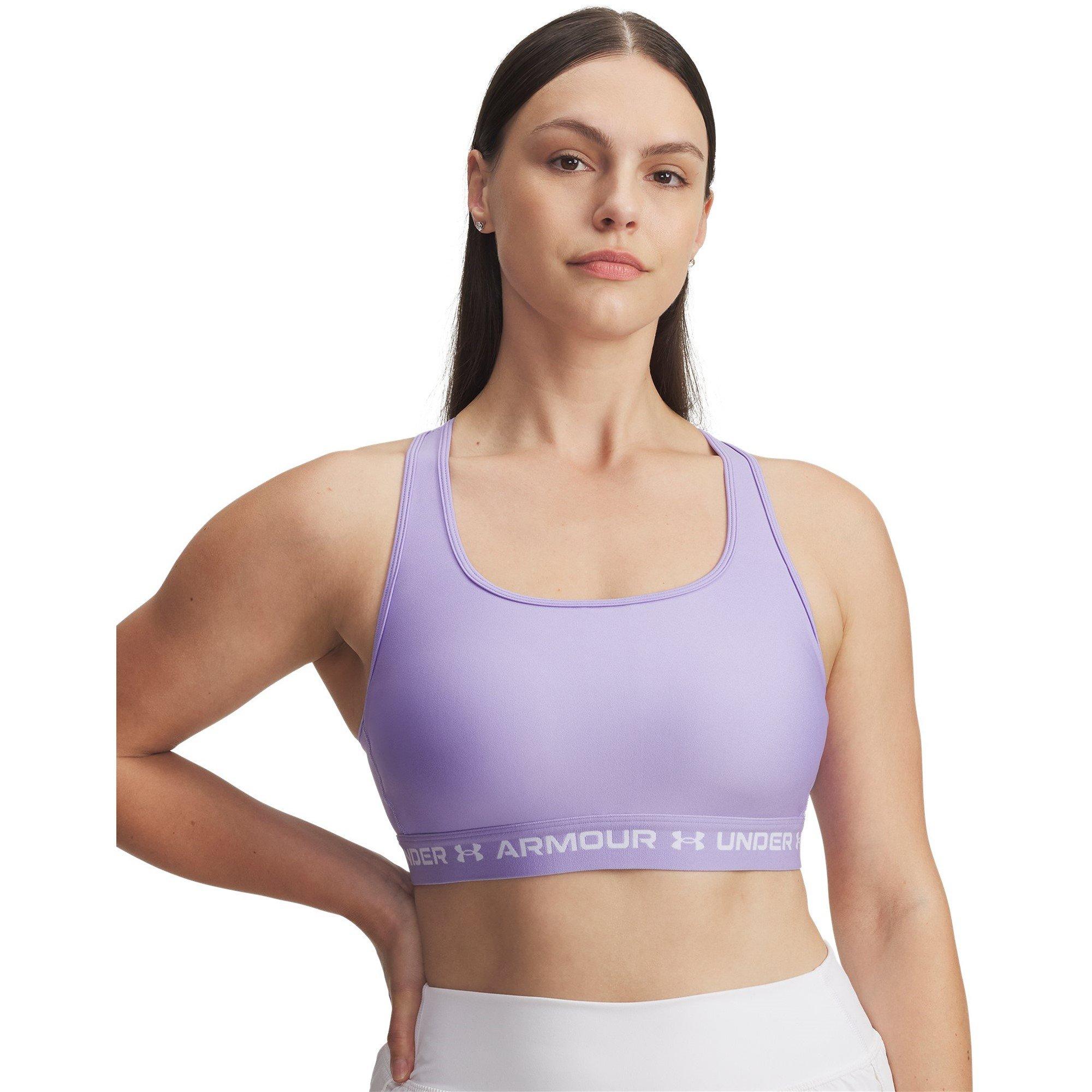 Transparent/Wht - Under Armour - Crossback Medium Impact Sports Bra - 9
