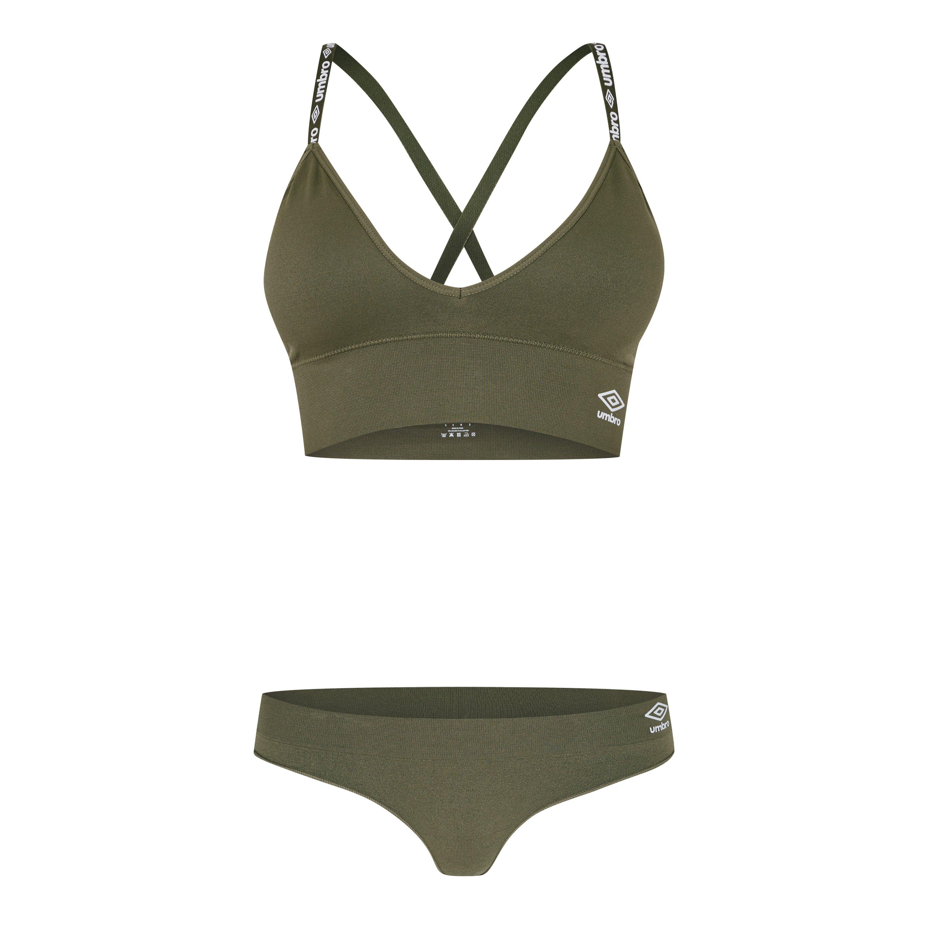 Khaki - Umbro - Women's Lucy Medium Impact Sports Bra - 1