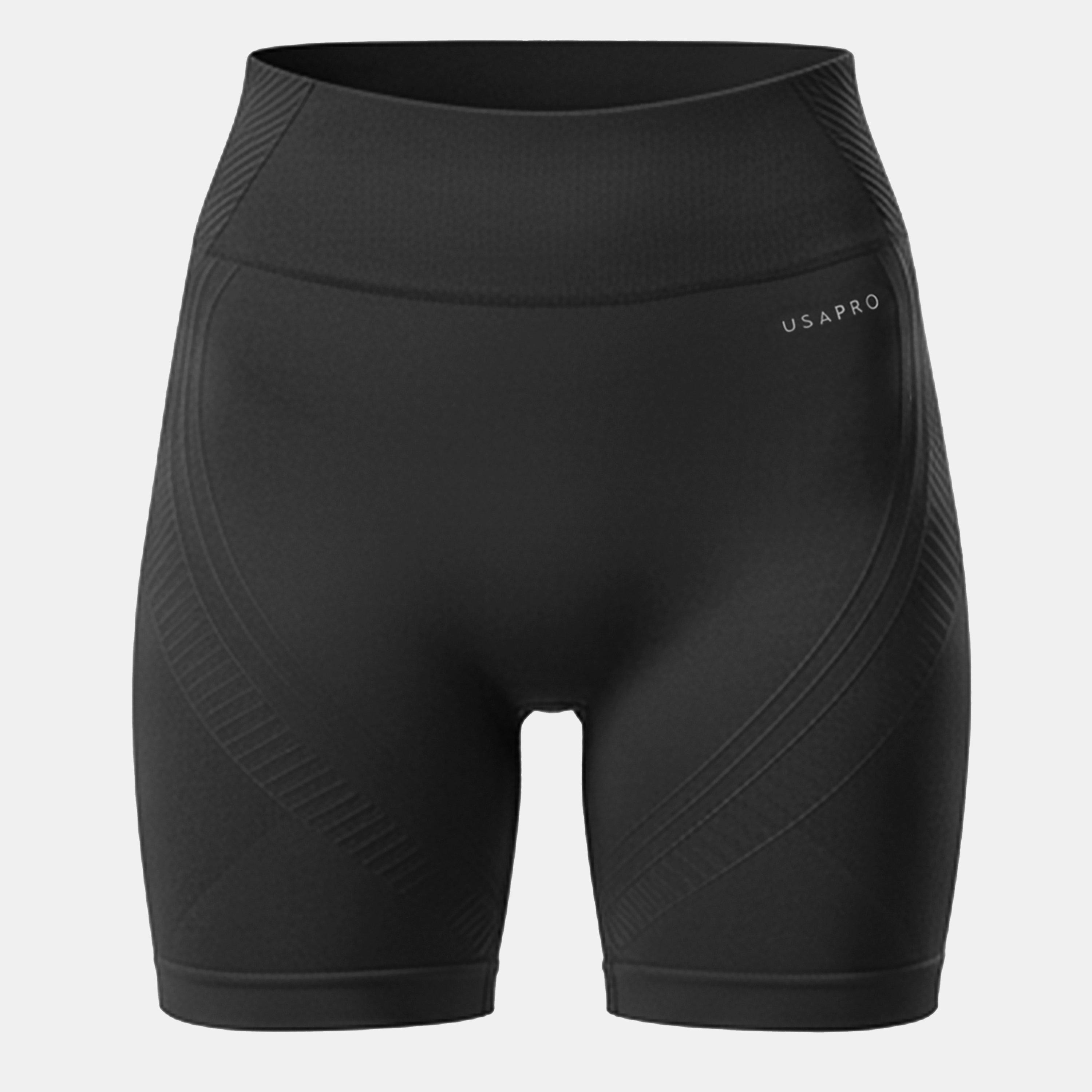 USA Pro USA Pro Seamless Longline Cycling Shorts Womens - Black